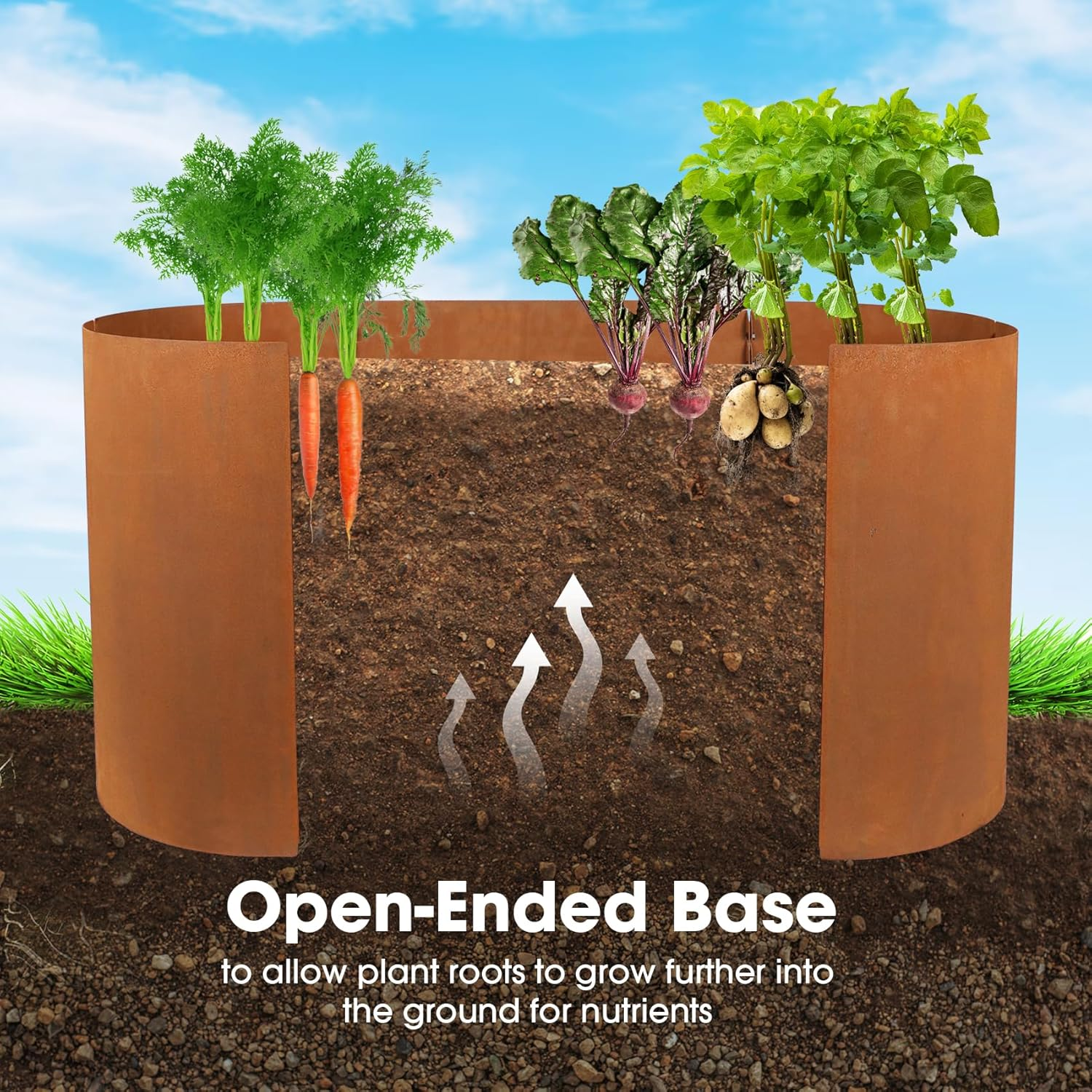 Worth Garden Heavy Duty Corten Steel Raised Garden Bed Kit - 48" Lx24 Wx24 H - Metal Pre-Rusted Planter Box for Vegetables, Flowers, Herbs, Olive Green - Outdoor Gardening image number 5