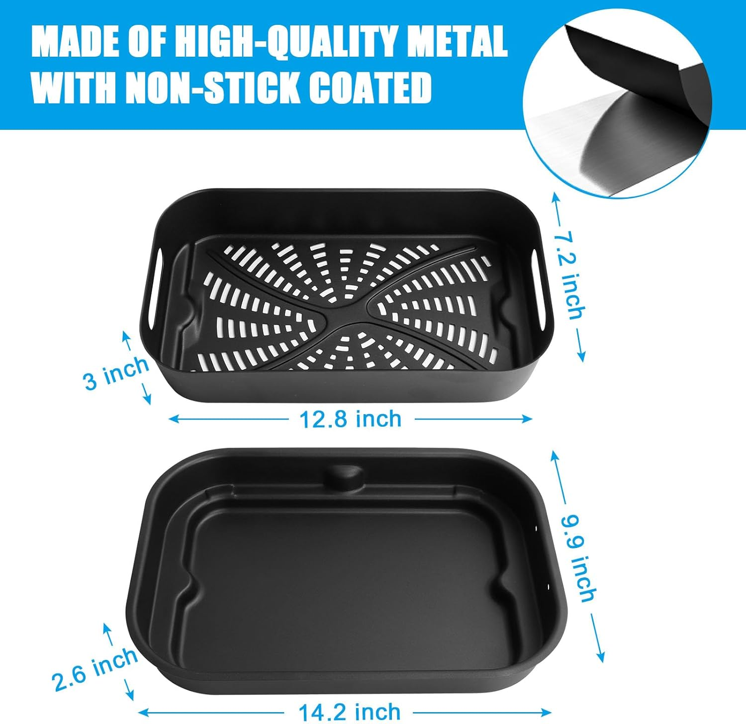 Outspark Grill Cooking Pot and Combo Crisper Basket for Ninja Foodi FG551/DG551 Smart XL Indoor Grill Accessories,Non-Stick Air Frying Basket & Griddle Pan Replacement for Ninja DG651 image number 1