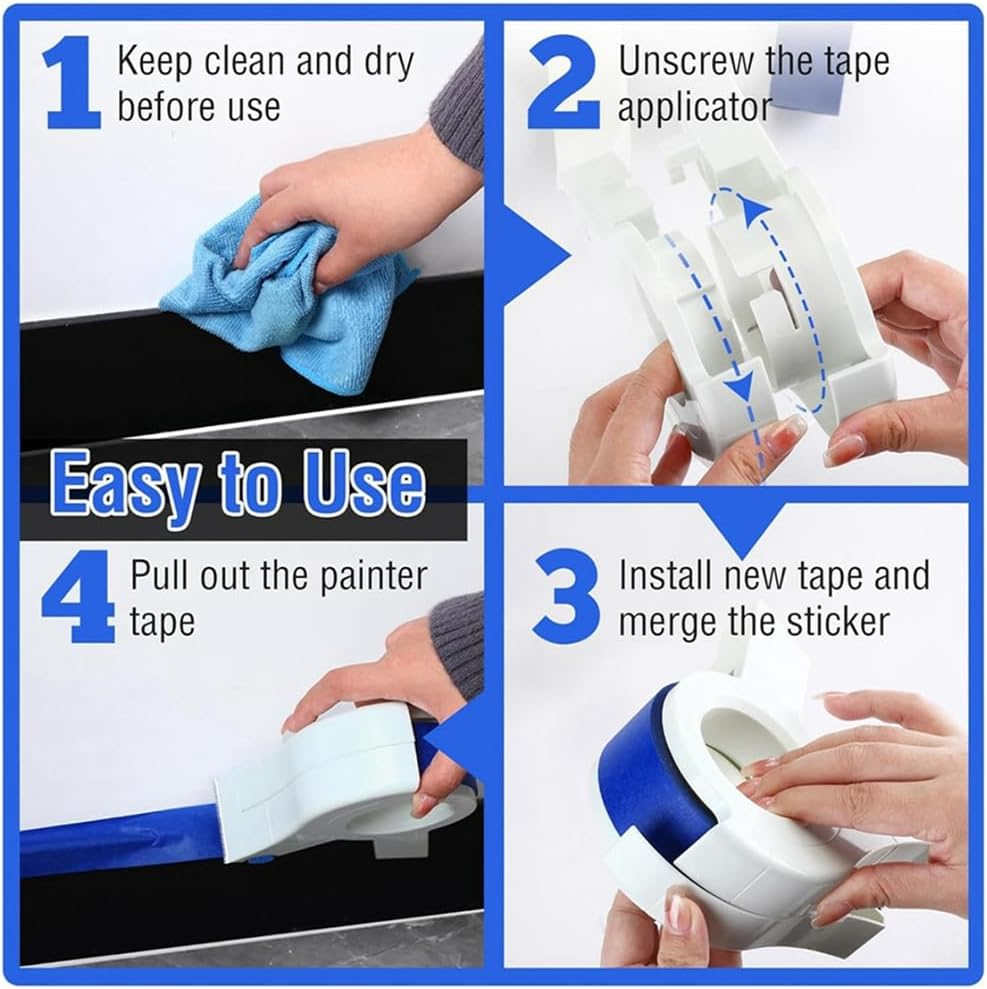 Portable Masking Tape Applicator-Paint Tape Dispenser Cutter for Trim,Painting,Windows,Door Frames-Seam Sticker Tool image number 3