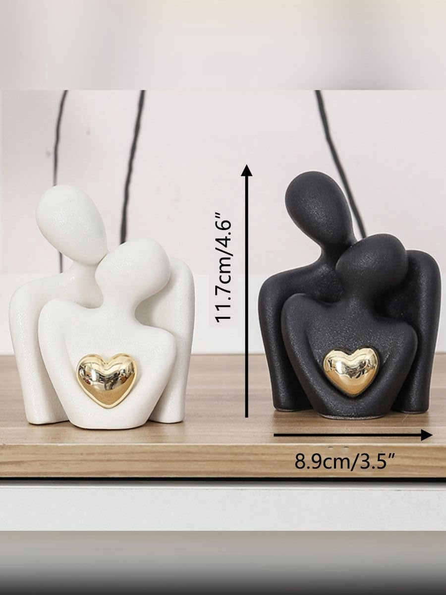 Gesture Decorative Statue, Modern Art Sculpture, Desktop Decor for Home, Office, Wedding (Golden) (Black)