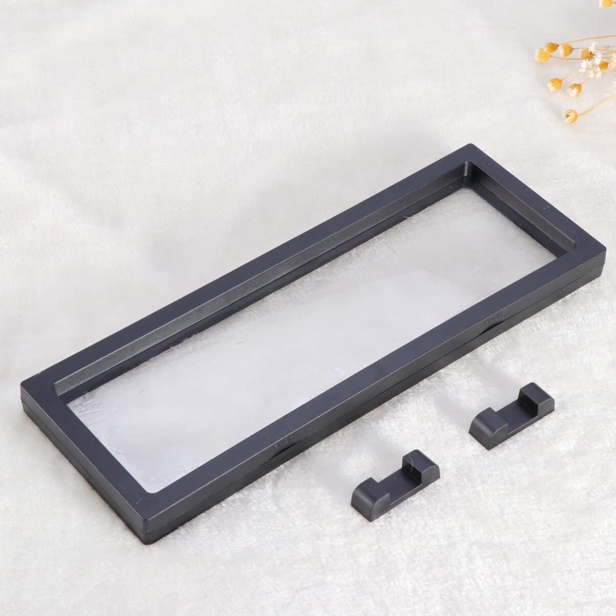 AOKWAWALIY 3D Floating Frame Shadow Box Display Case Coin Box Jewelry Display Show Case 11X30Cm (Black) image number 3