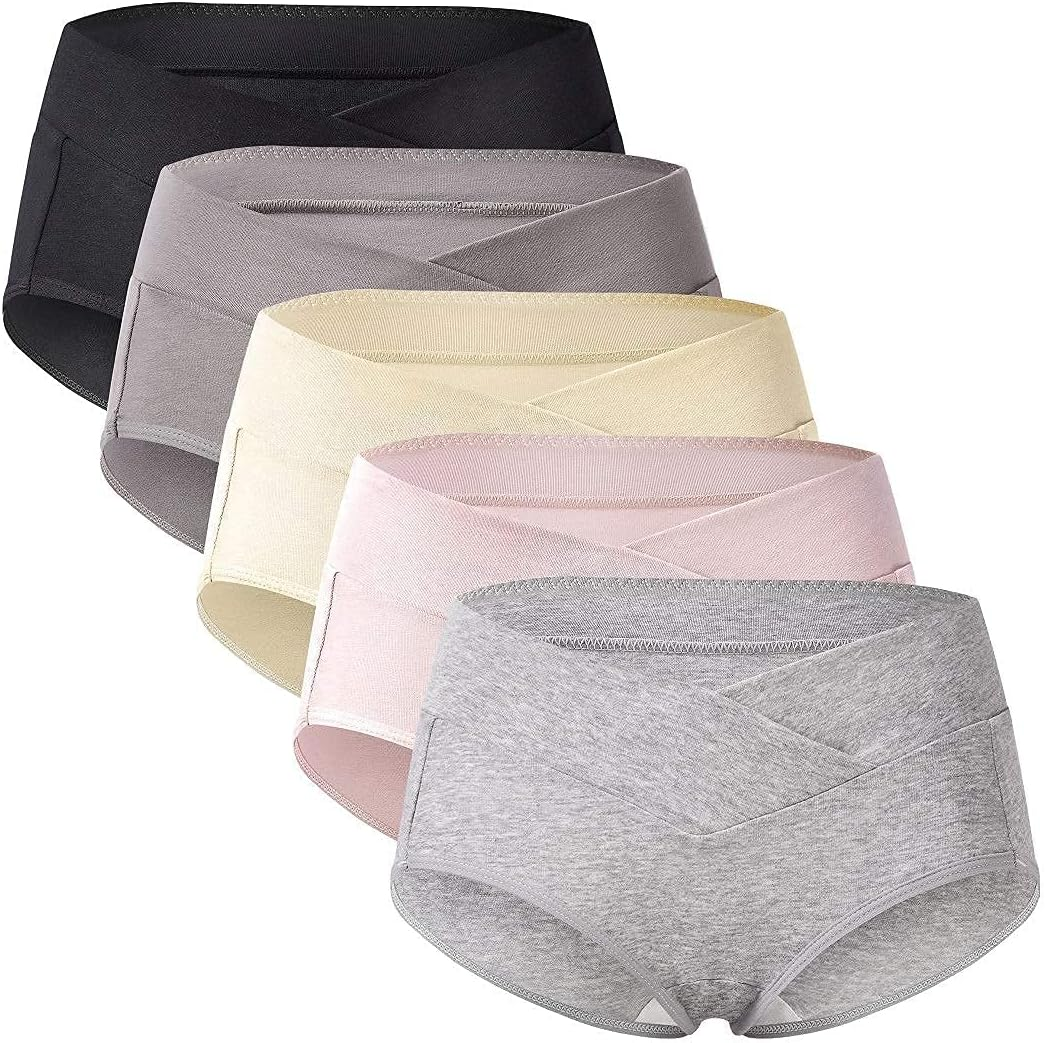 Mama Cotton Women'S under the Bump Maternity Panties Pregnancy Postpartum Maternity Underwear image number 1