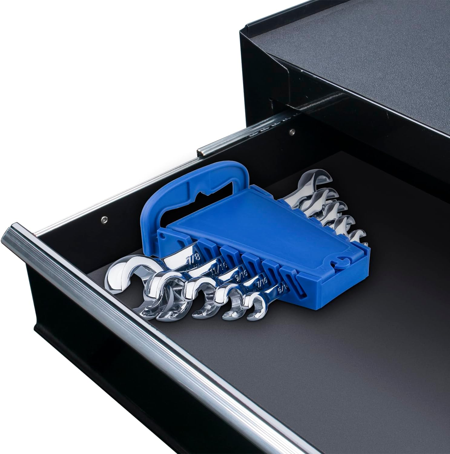 EFFICERE 5-Piece Double-End SAE Flare Nut Wrench Set in Rack, Size 1/4, 5/16, 3/8, 7/16, 1/2, 9/16, 5/8, 11/16, 3/4, 7/8&rdquo; | Cr-V Steel, 6-Point Head, Best Line Wrench for Fuel, Brake, Air Conditioning image number 5