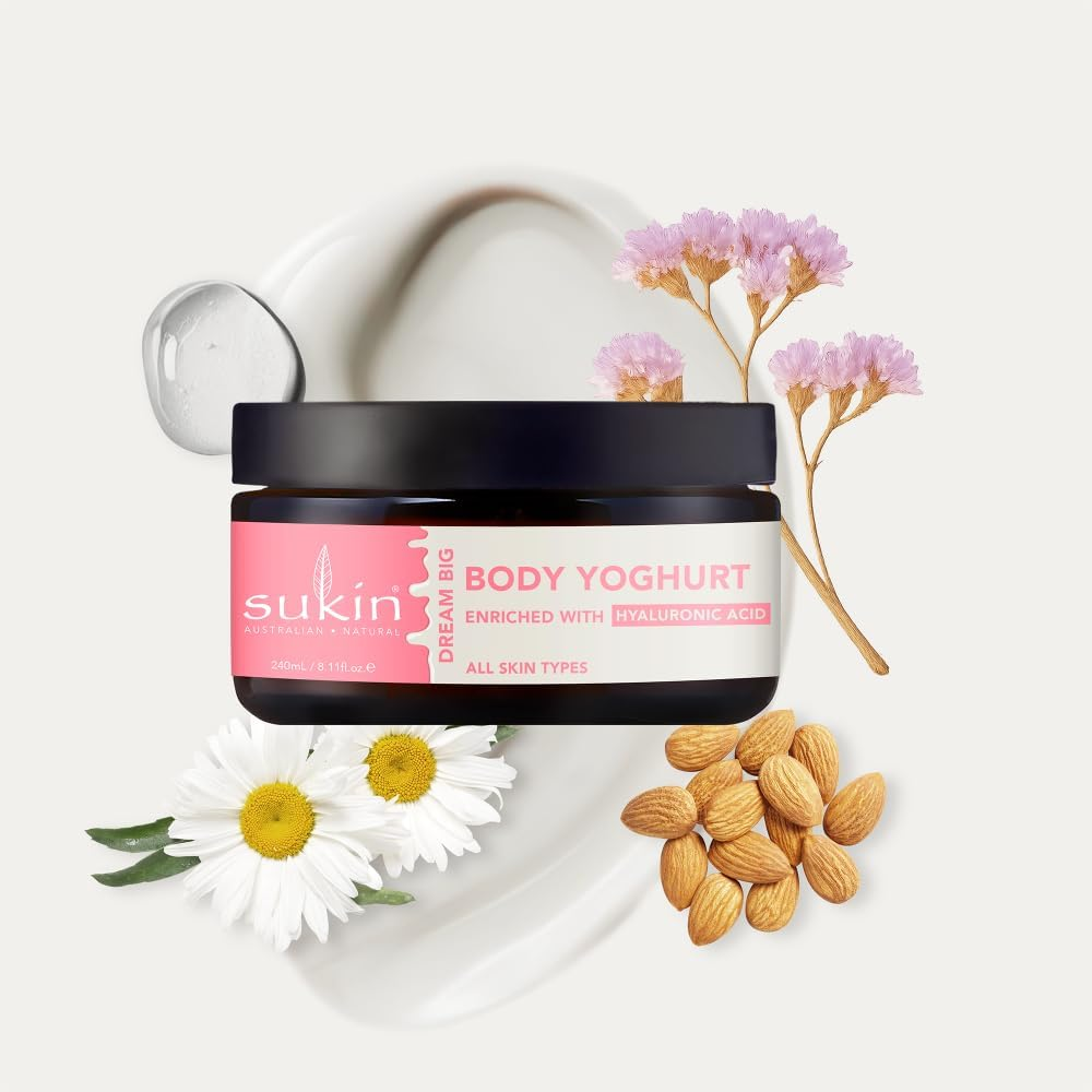 Sukin Moody Body Yoghurt 240Ml Floral & Sandalwood, Natural Hydrating Lotion with Hyaluronic Acid & Chamomile, Australian Made & Owned, Vegan, Cruelty-Free image number 1