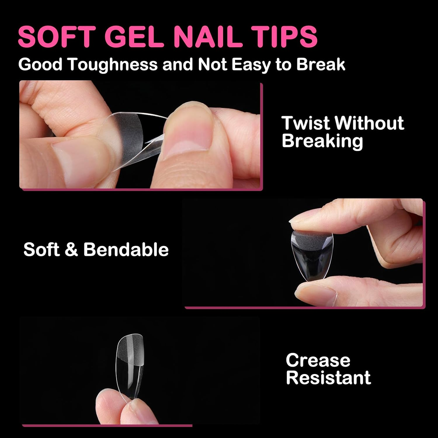 550 Pcs Medium Almond Nail Tips image number 4