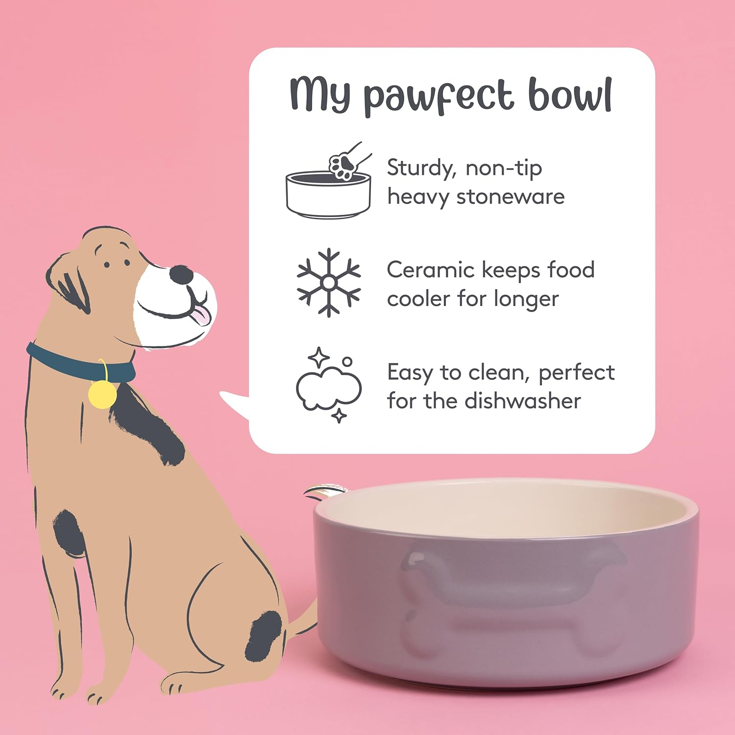 Mason Cash Ceramic Dog Bowl, 20 Cm