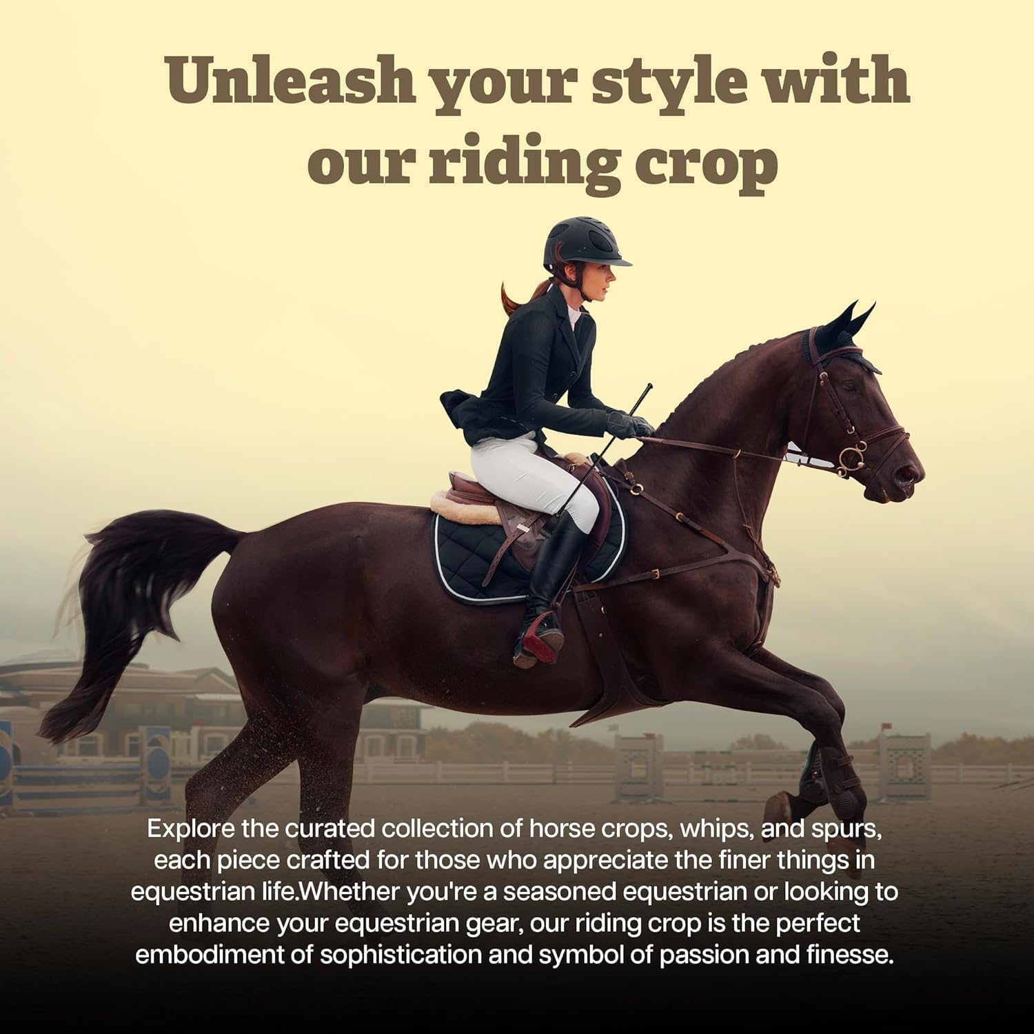 Horse Riding Crop, Ergonomic Whips for Horse Training, Durable Equestrian Riding Crop with Single Slapper, Essential Whip Gear for Horse and Pony Discipline image number 2