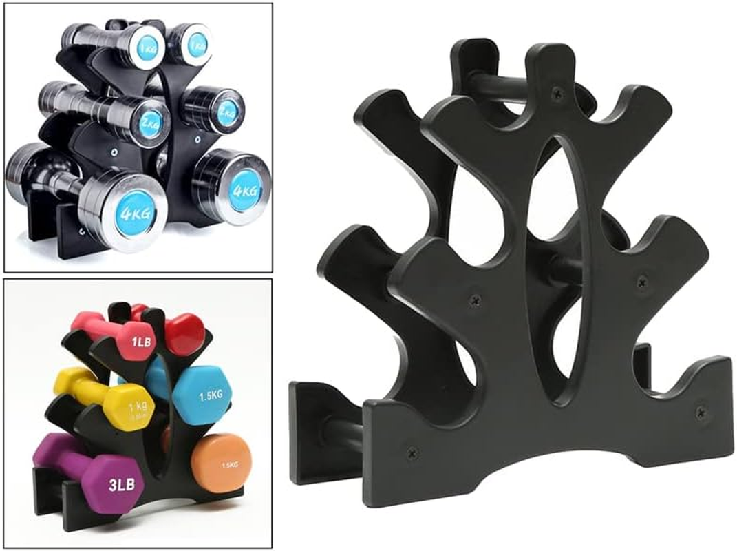 AIMALL 3-Tier Dumbbell Storage Rack, Gym Hand Weight Stand, Tree Shaped Design, Weight Organizer, Space-Saving Stand for Home Gym, 23X22.5X8.5Cm image number 5