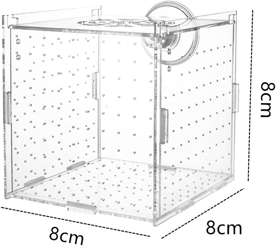 Fish Breeding Box, Wanfoou 2 Pcs Acrylic Fish Breeding Box, Transparent Acrylic Aquarium Isolation Box with Suction Cup, Hang-On Baby Fish Shrimp Hatchery for Aquarium Fish Tank image number 2