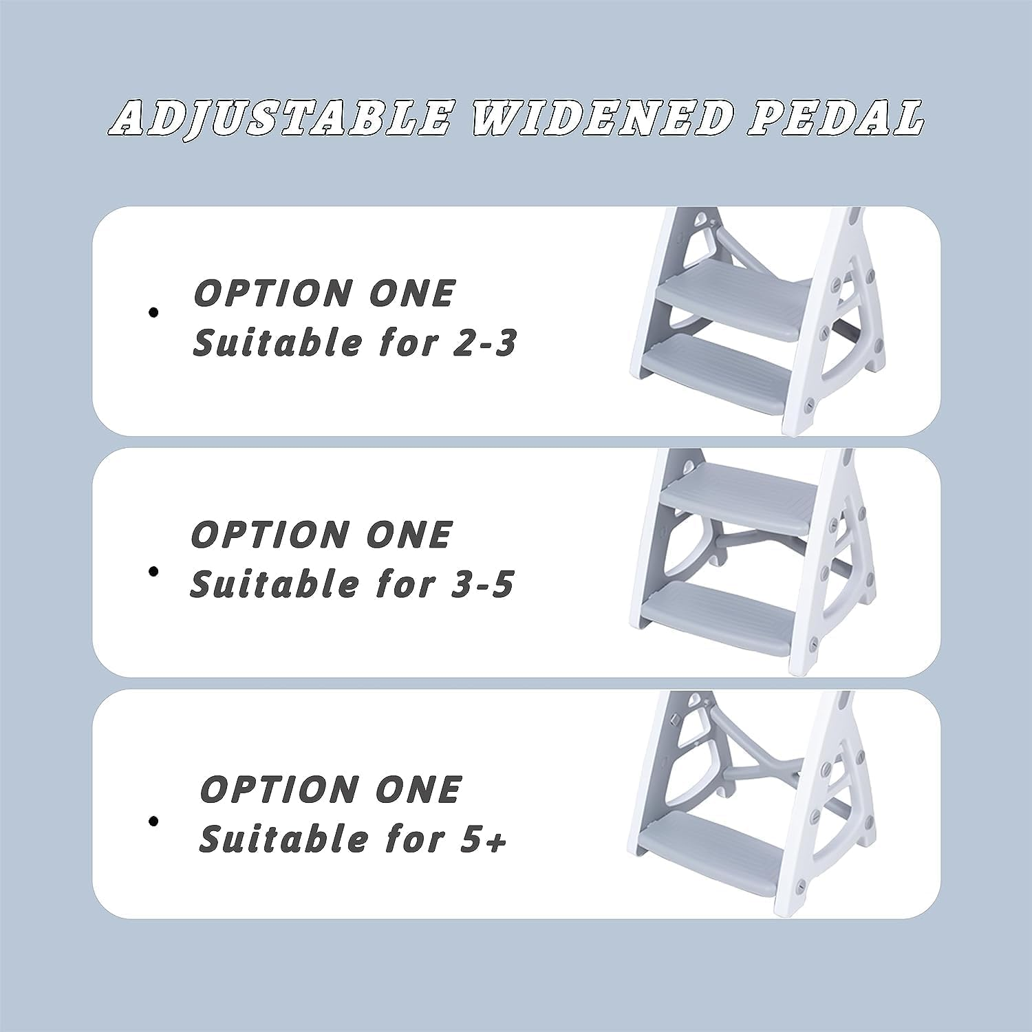 Potty Training Seat & Toddler Step Stool, Ultimate Stability Toddler Toilet Seat, Adjustable Step & Seat Height Potty Seats for Toddlers Boys Girls (Grey) image number 2