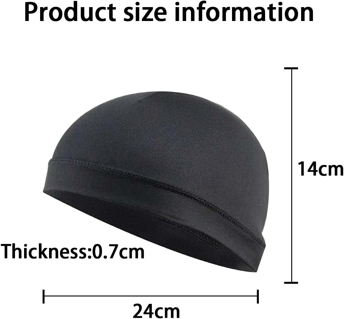 Cooling Skull Caps Summer Windproof Sun-Proof Breathable, Not Stuffy Running Beanie for Men Women Helmet Liner Black