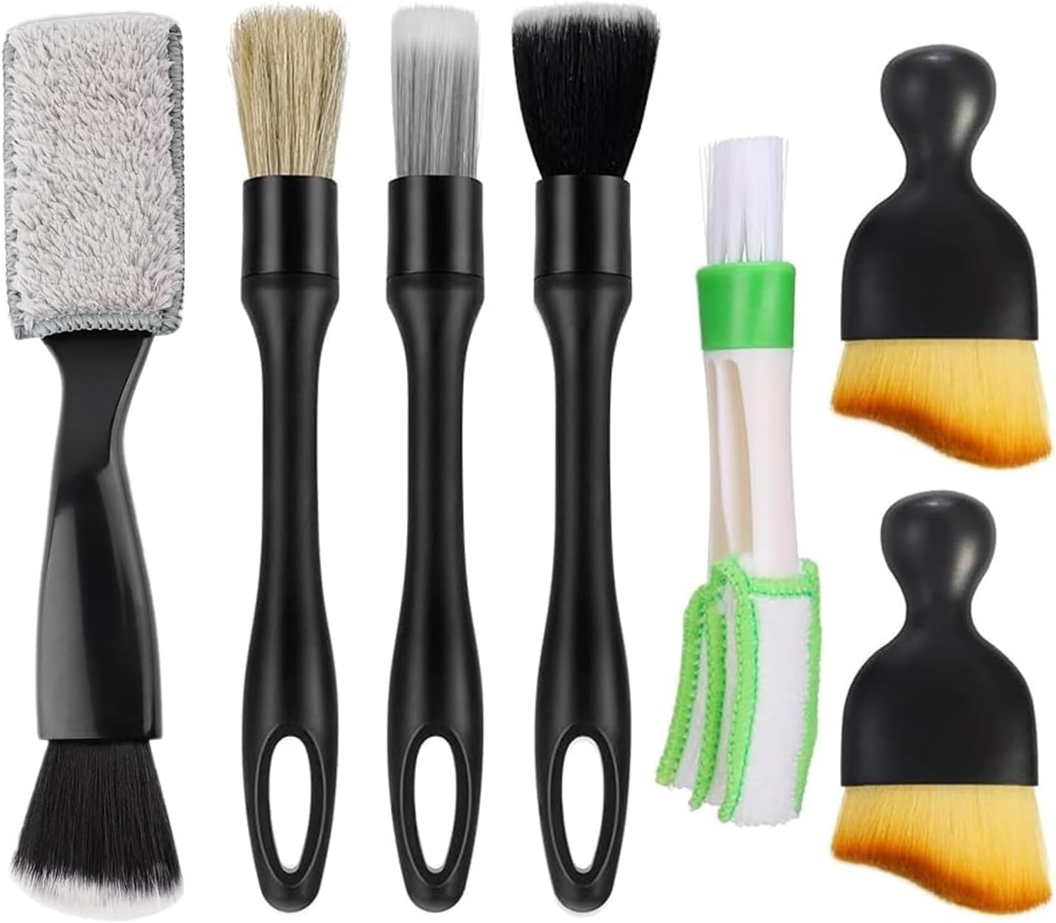 7Pcs Car Detailing Brush Set, Car Interior Detailing Brushes Auto Ultra-Soft Detail Cleaning Brush Dust Removal Brushes Tool for Cleaning Dashboard,Car Interior, Air Conditioner Vents image number 5