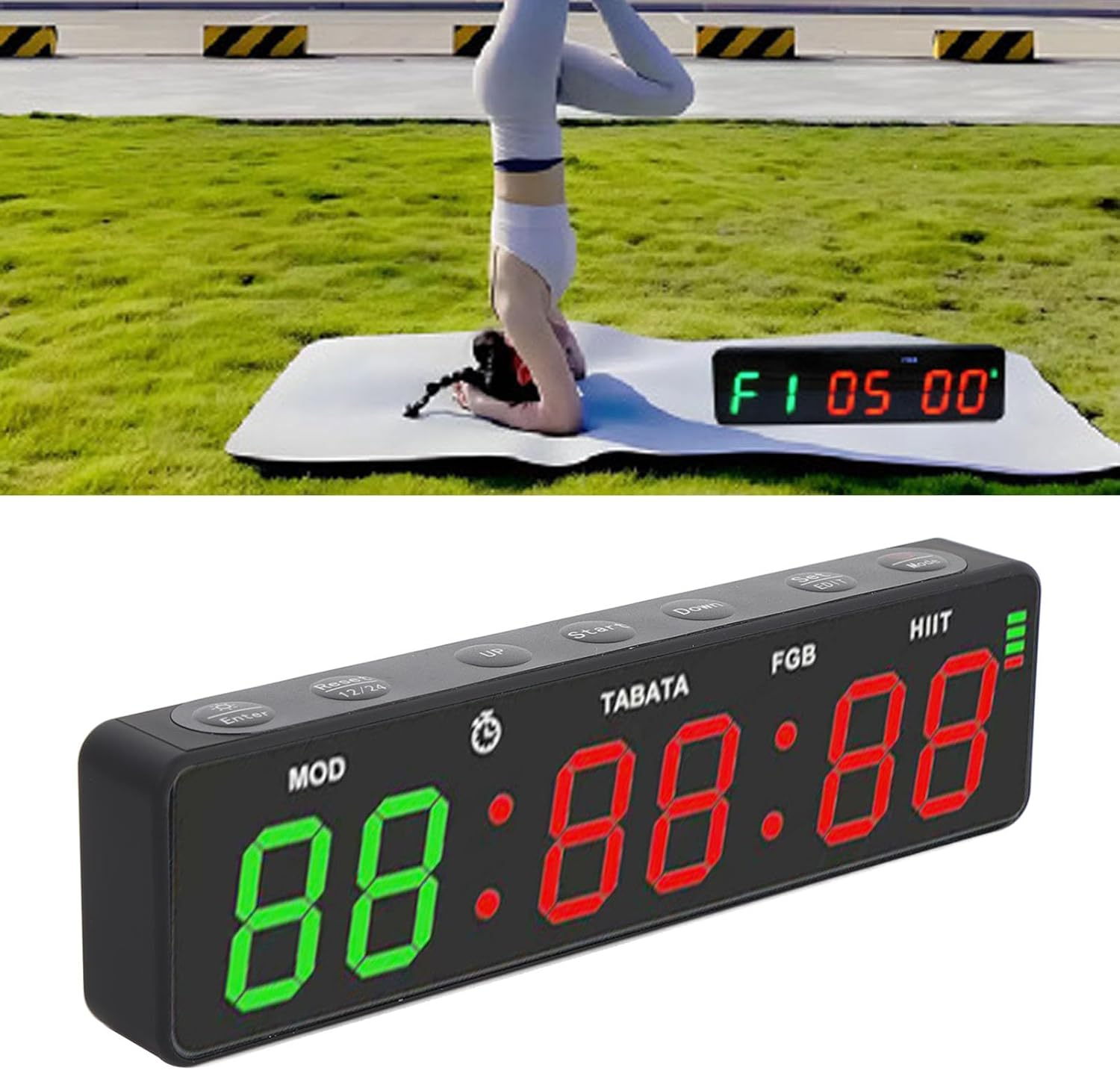 Gym Timer, Portable Magnetic Gym Clock Workout Interval Timer with Stopwatch, Versatile Fitness Digital Timer Rechargeable for Home Gym Garage Boxing image number 1