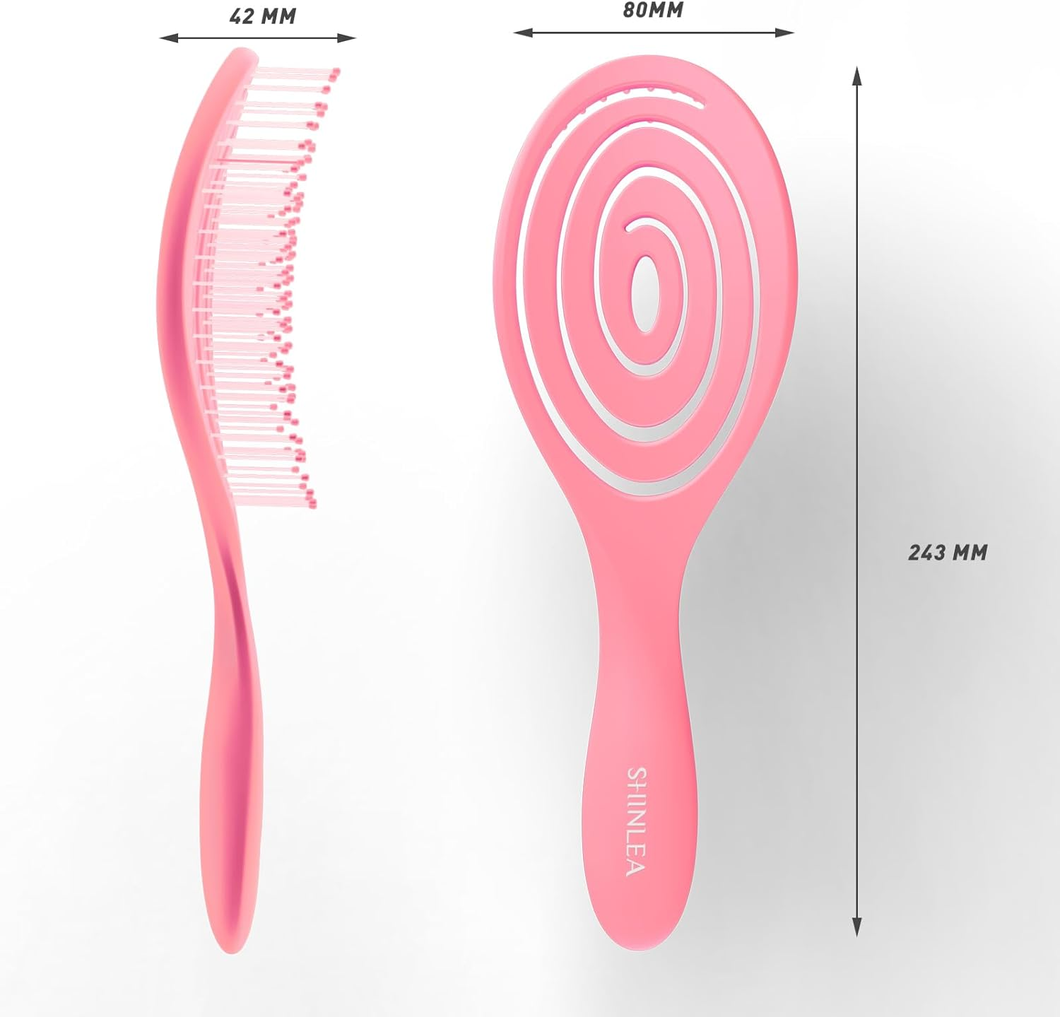 SHINLEA Hair Brush without Pulling, Scalp Massage Brush, Detangler Brush for Women, Men & Children, Detangling Brush Also for Curls and Long Hair (Pink) image number 2