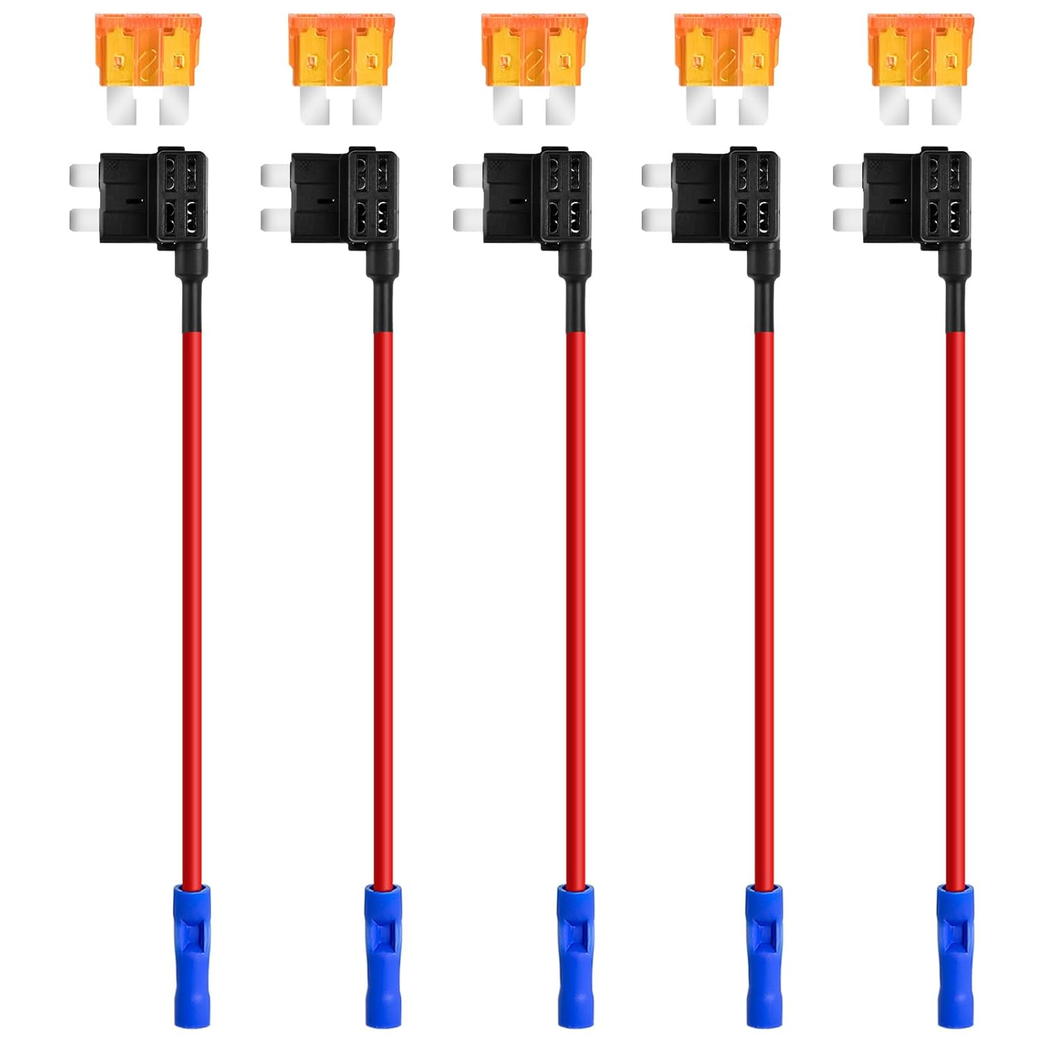 Muhize Standard Blade Fuse Holder & Kit - 12V Car Add-A-Circuit TAP Adapter with 5 Amp APR ATO ATC Blade Fuse (5 Pack) image number 3