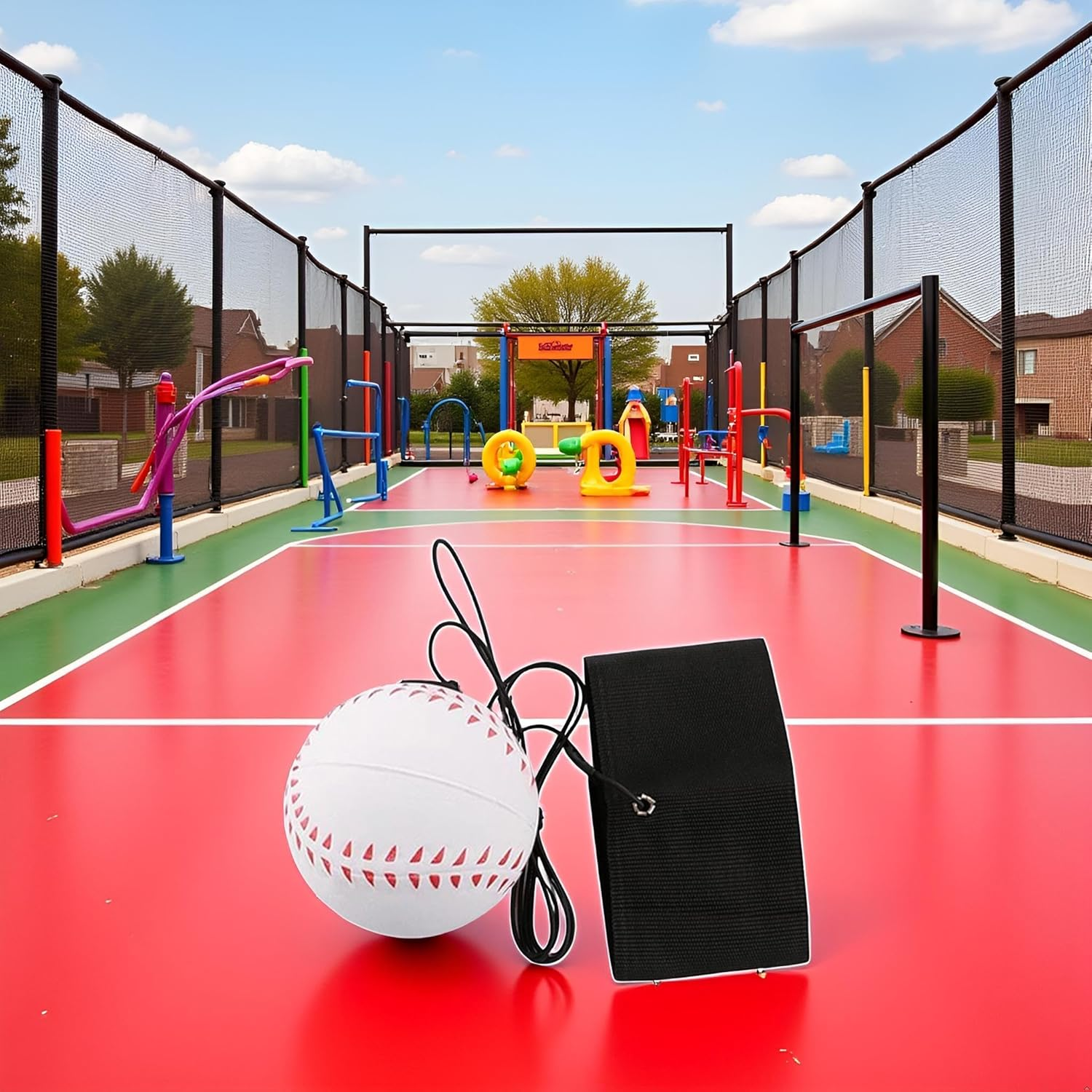 White Rubber Rebound Bouncy Wristband Balls,2.36 Inch Sports Wrist Balls on a String,Wrist Motion Return Ball on Elastic String for Wrist Exercise or Play,Ball Pits and Accessories(Tennis, Baseball) image number 3