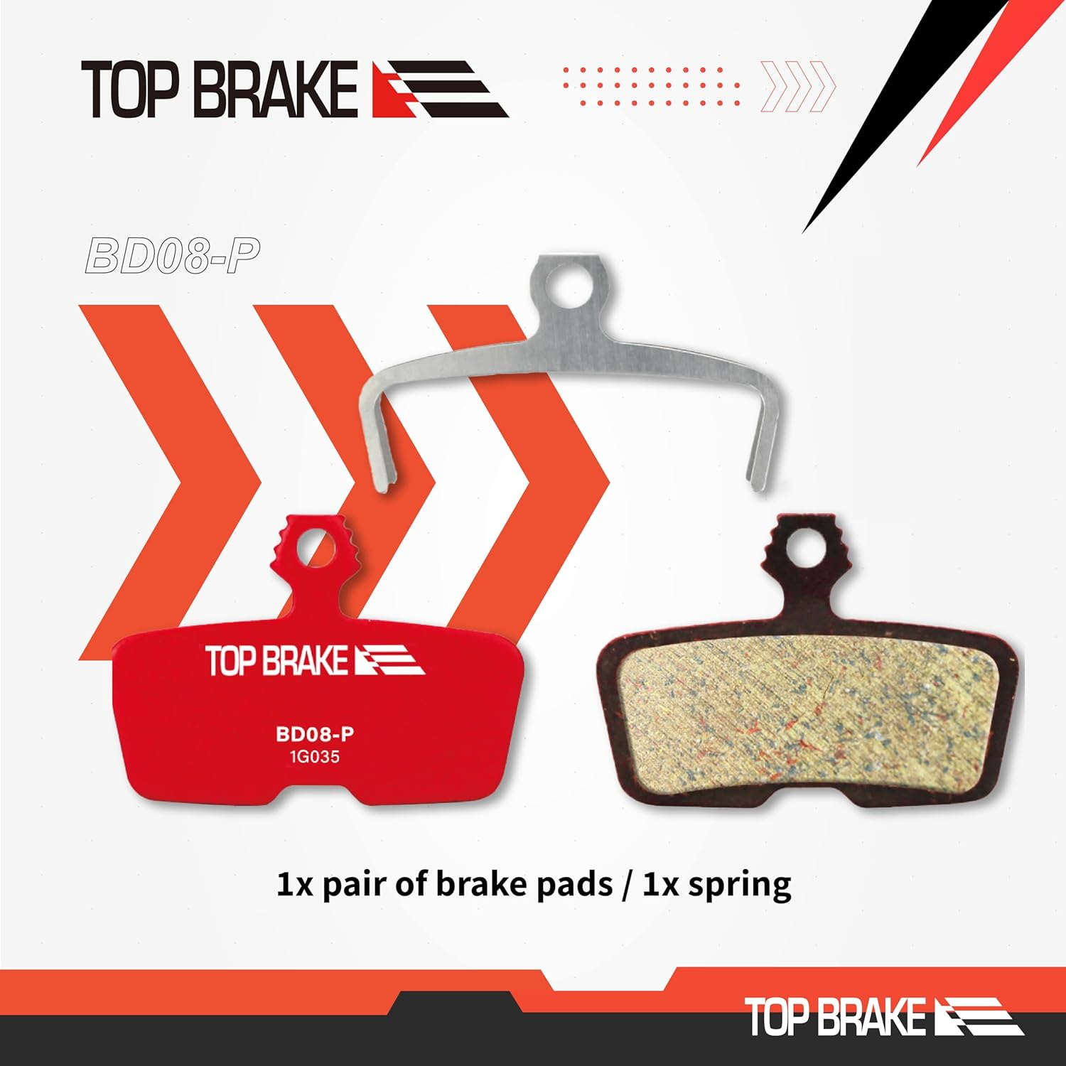 TOP BRAKE Disc Mountain Bike Brake Pads for AVID SRAM Code R,Re,Rsc/Guide RE/G2 RE/DB8 | MTB, Downhill, Trail Bikes | Ceramic Compound, Silent Option, Performance Version, Red image number 4