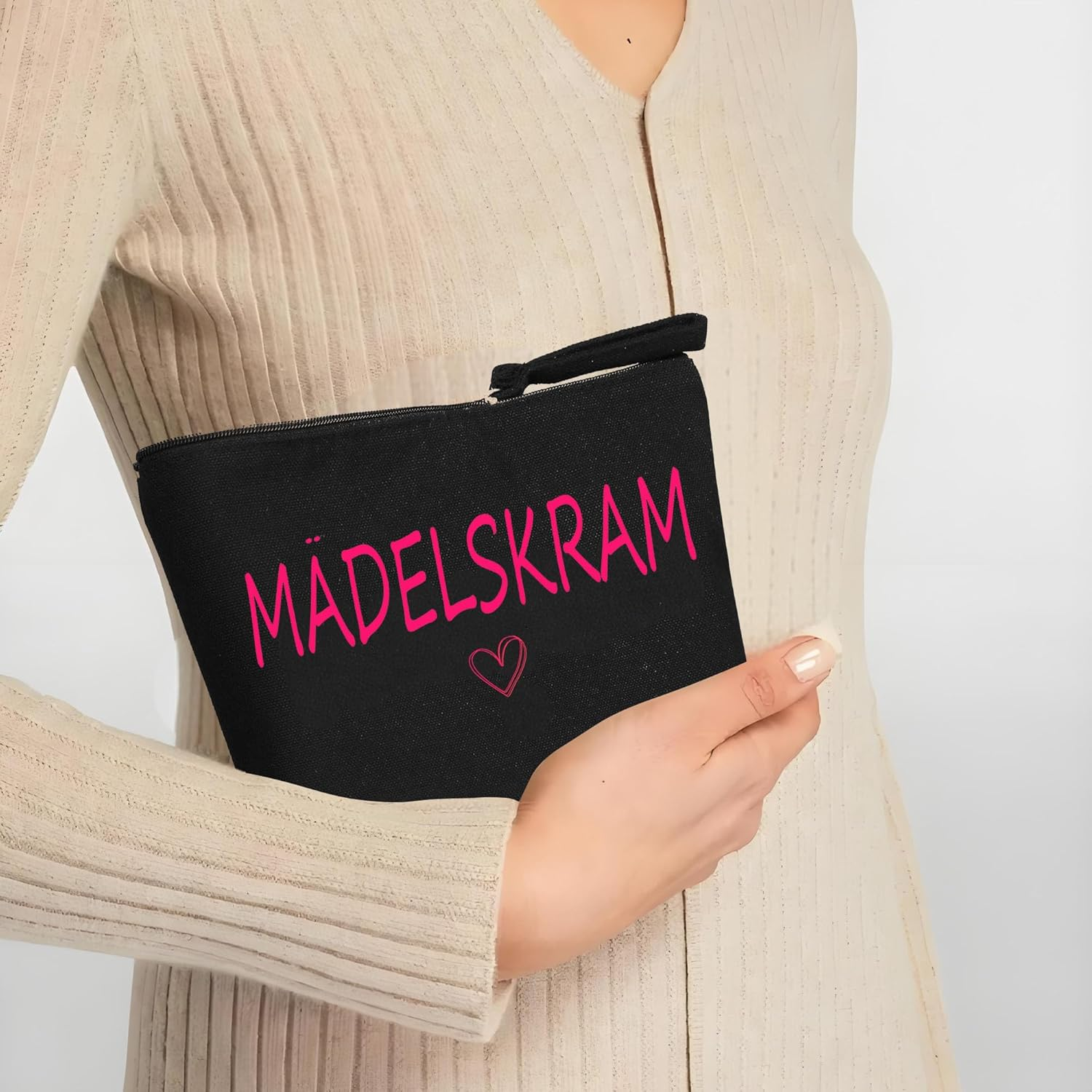 Pack of 2 Cosmetic Bag Girls Makeup Bag Girls Black Cosmetic Bag Small Toiletry Bag Make up Bag with Saying Gifts for Women Ladies Girlfriend Mum image number 6