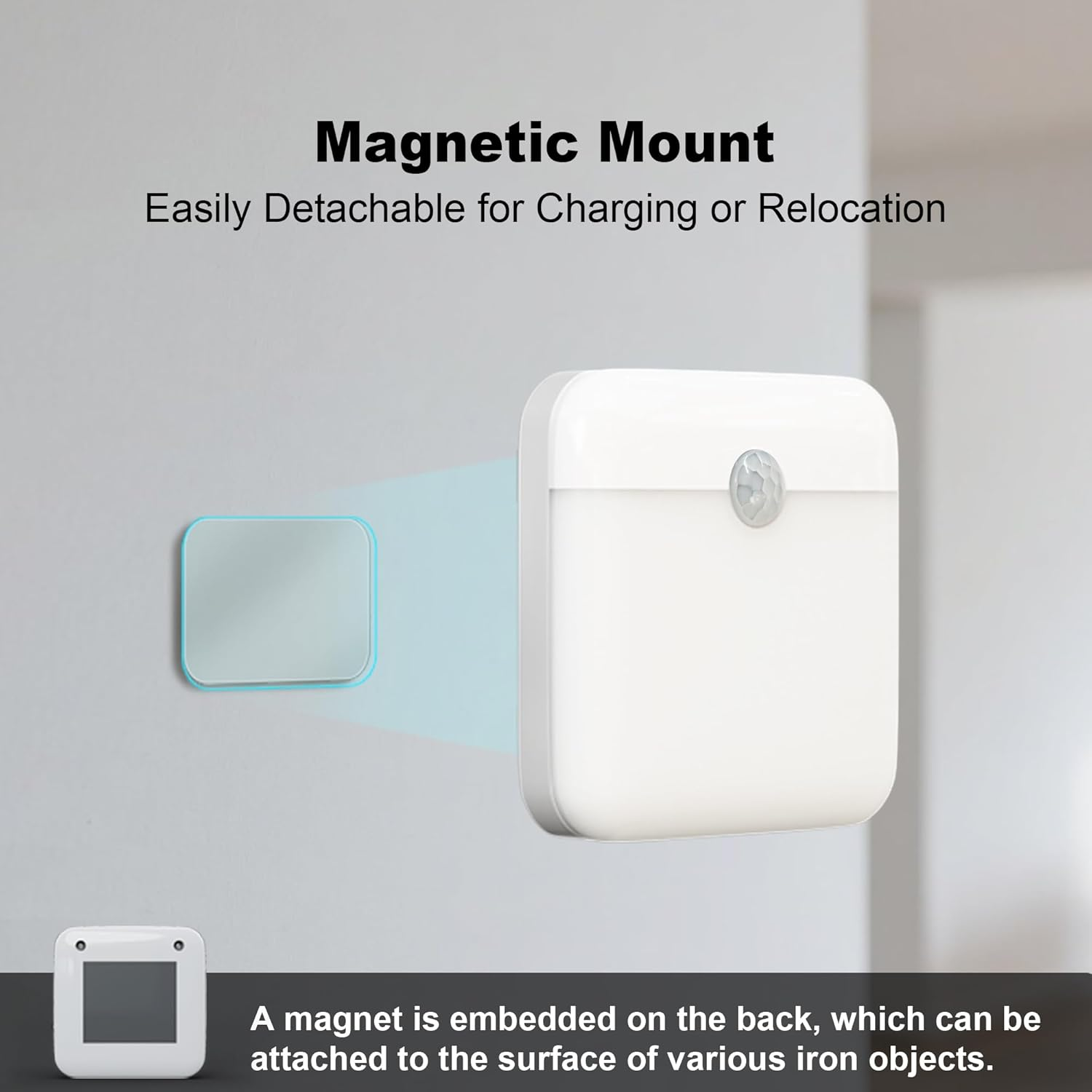 ECOBAY Night Light with Motion Sensor & Twilight Sensor - Rechargeable, Battery Operated, Pack of 2, Warm White image number 2