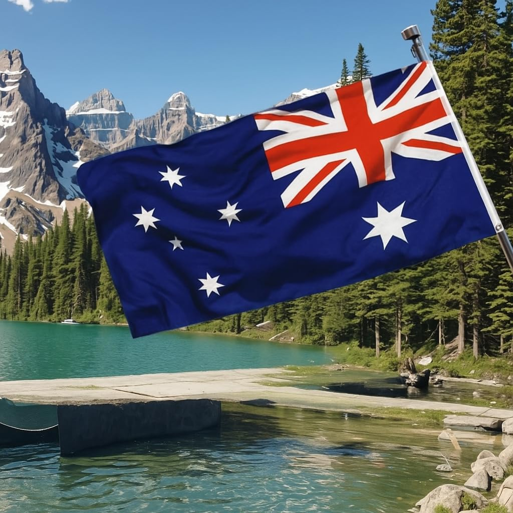 2 Pack 3 X 5 FT Australia Flags, Australian National Flags and Brass Grommets, Durable Polyester and UV Fade Resistant, Australia Flag for Indoor Outdoor Home Garden Decoration image number 1