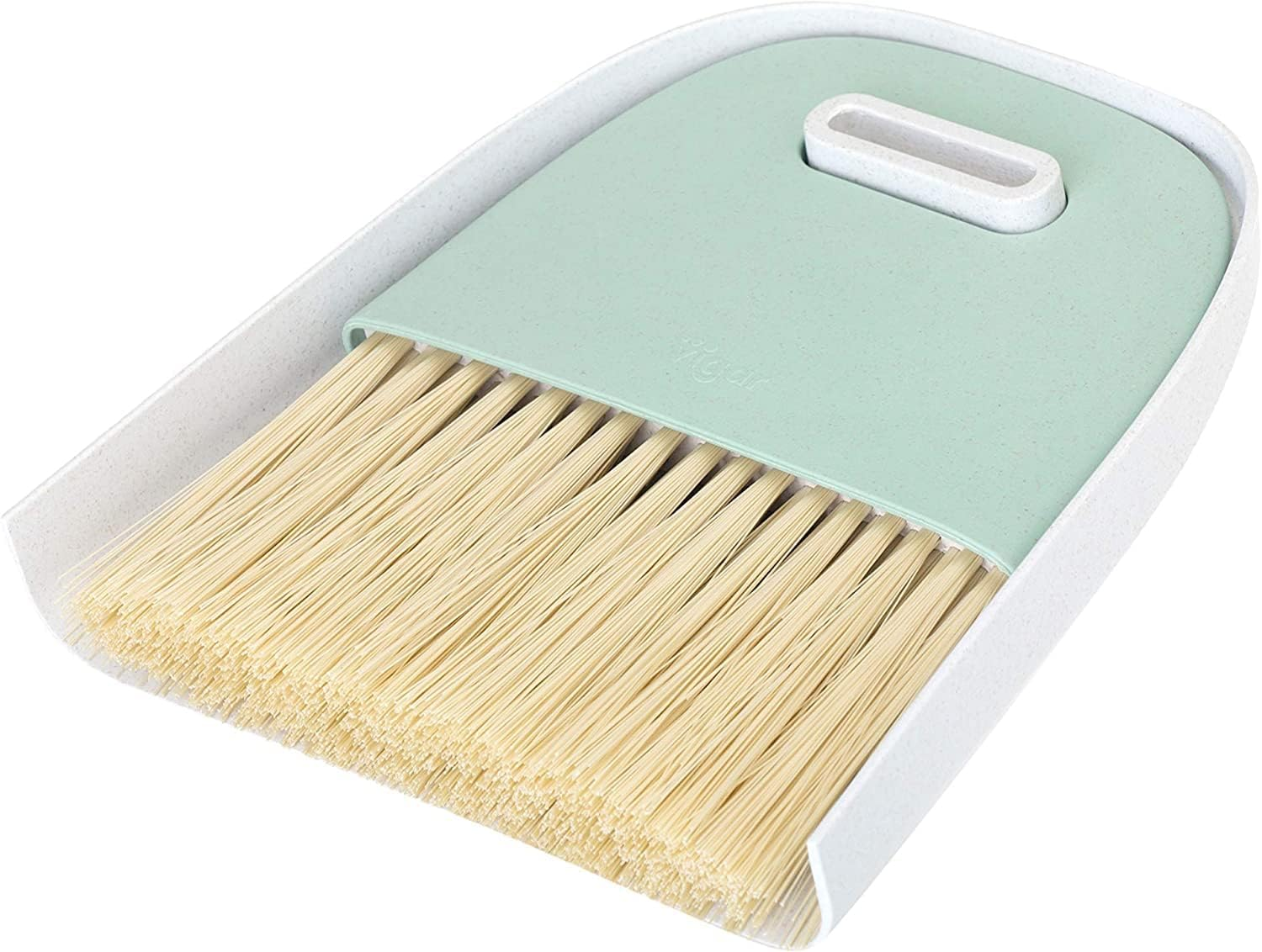 VIGAR Light Grey Dustpan and Small Broom Set-Product Made with Sustainable Materials, Turquoise, Peque&ntilde;o image number 1