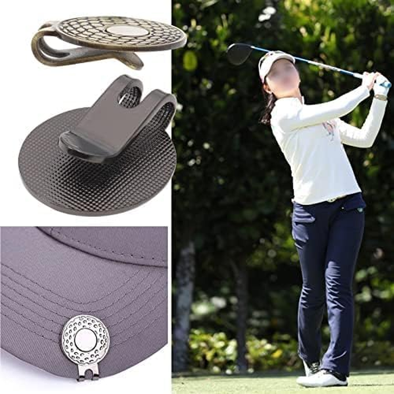 3 Pack Magnetic Golf Ball Hat Marker Clips, Zinc Alloy Golf Hat Clips for Golf Training and Cap Use(Silver, Bronze, Black) image number 3