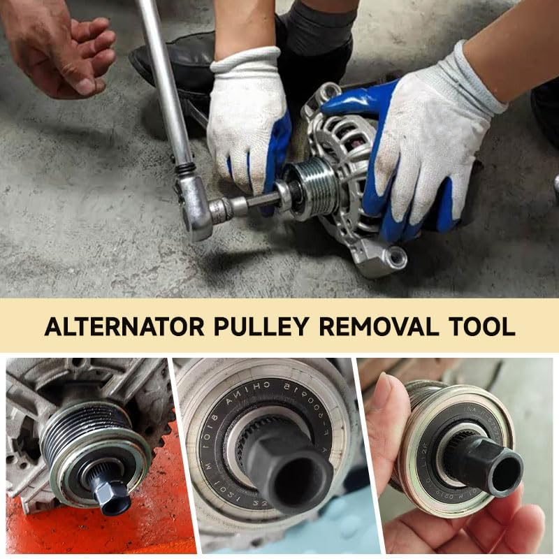1 Pcs Alternator Pulley Removal Tool, 33 Teeth Engine Pulley Remover Compatible with Audi A3/TT, Volkswagen, Ford, Peugeot and Vauxhall Vehicles