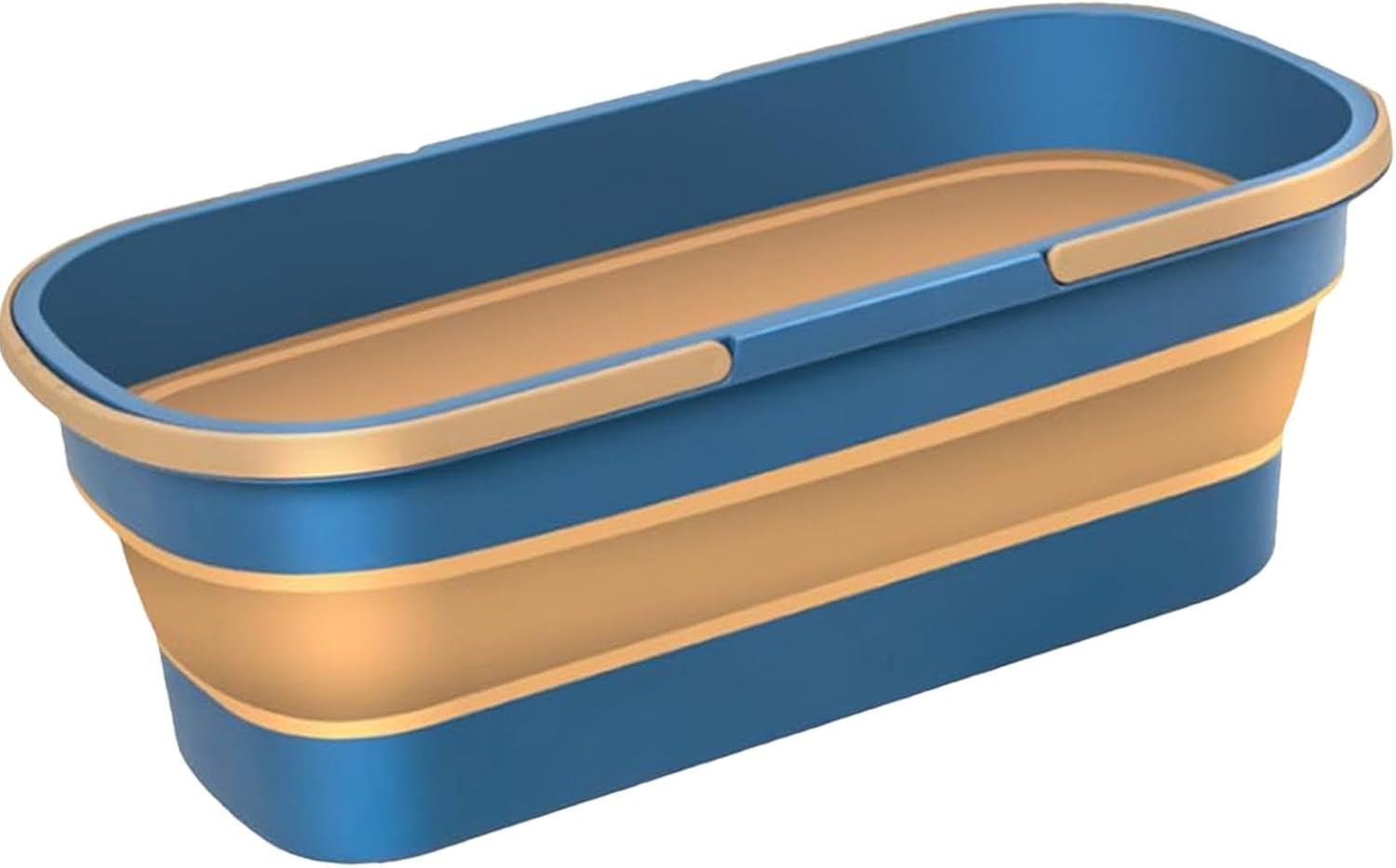 Mop Bucket - Multipurpose Rectangular Cleaning Bucket | 10L Washing Basket | Fabric Basket with Wheels and 2 Mop Cleaning Handles