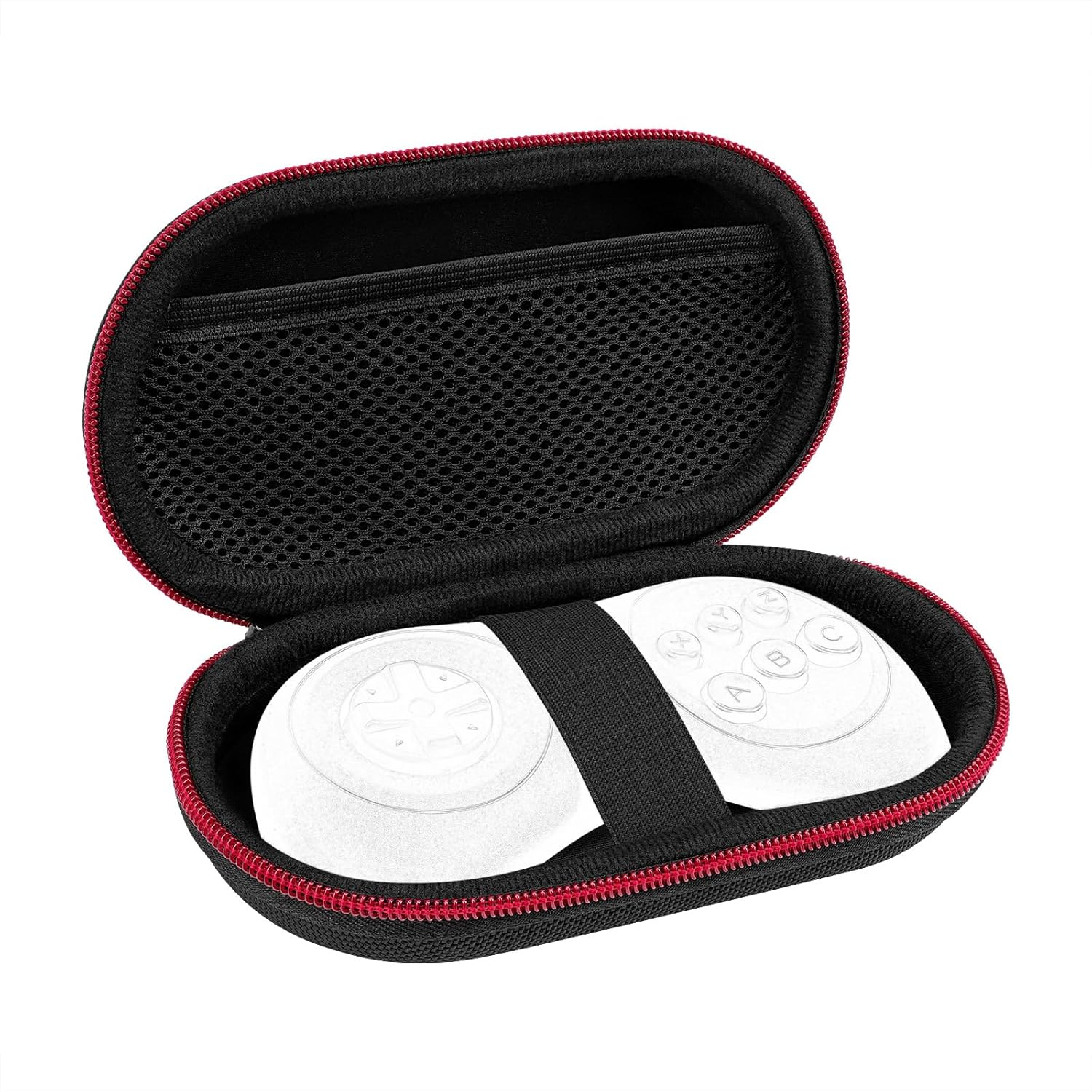 Geekria Carrying Case Compatible with 8Bitdo NEOGEO, M30, SN30 Pro Wireless Bluetooth Controller, Hard Shell Travel Case, Durable Storage Bag (Black and Red)