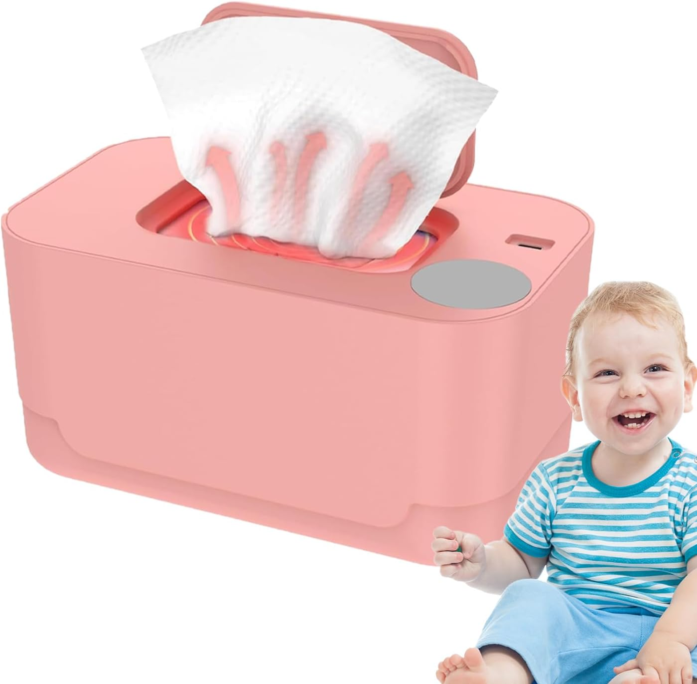Baby Wipe Warmer Dispenser - Even Heating Baby Wipes Warmer Dispenser for Home Use,Portable Space-Saving Diaper Heater Holder Case for Living Room