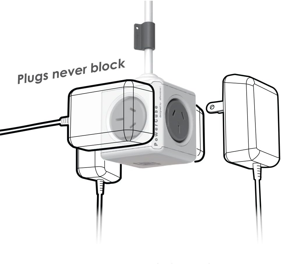 New Allocacoc Powercube 4 Outlets 2 USB Ports Surge Protector 1.5M Extension Cord Wall Adaptor with Safety Resettable Fuse Green Color 5400/AUEUPC/GREEN image number 5