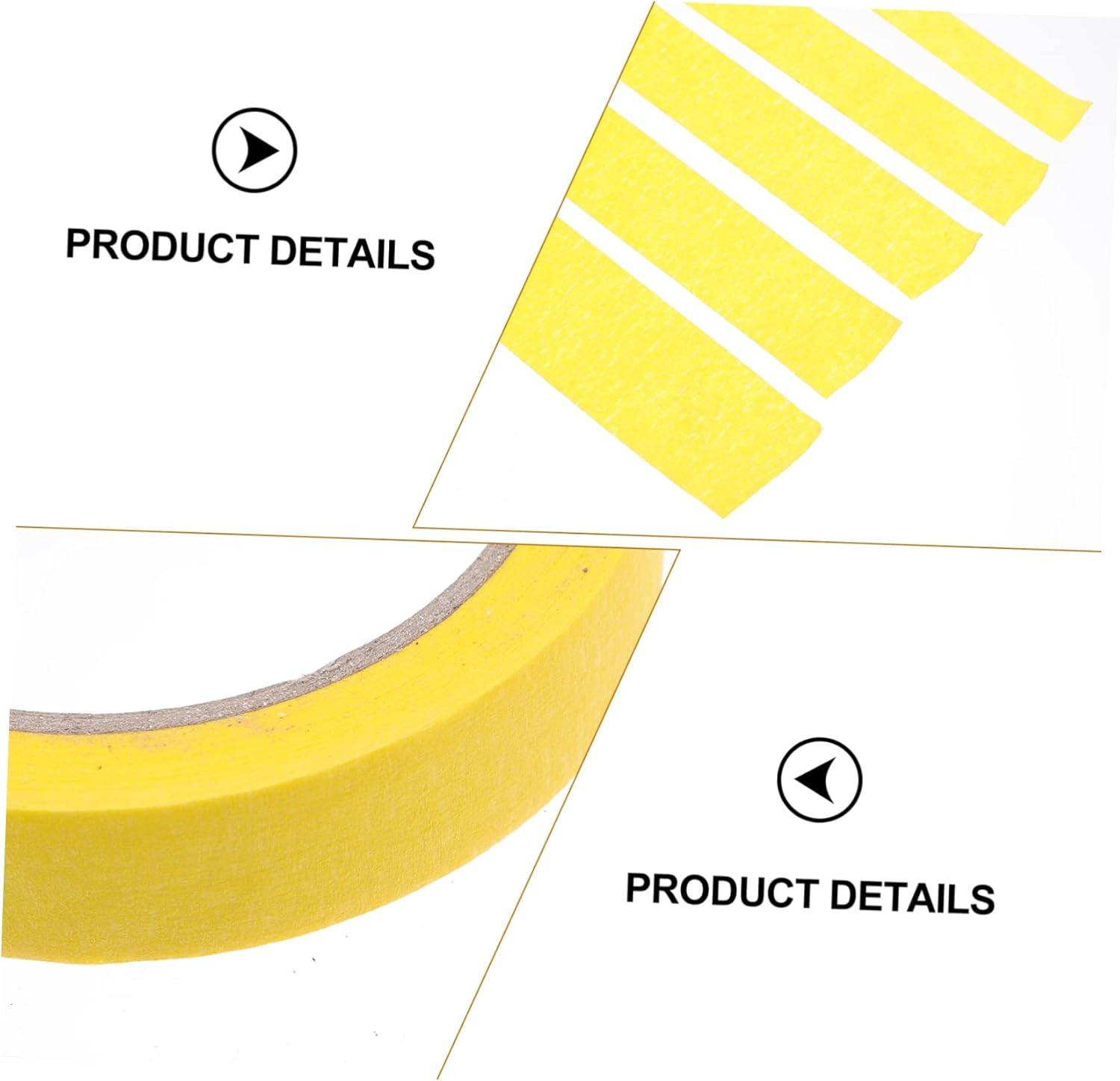 Yardenfun 5Rolls Adhesive Masking Tape for Furniture Painter Easy Tear Art Supplies Self-Adhesive Tapes in Yellow image number 3