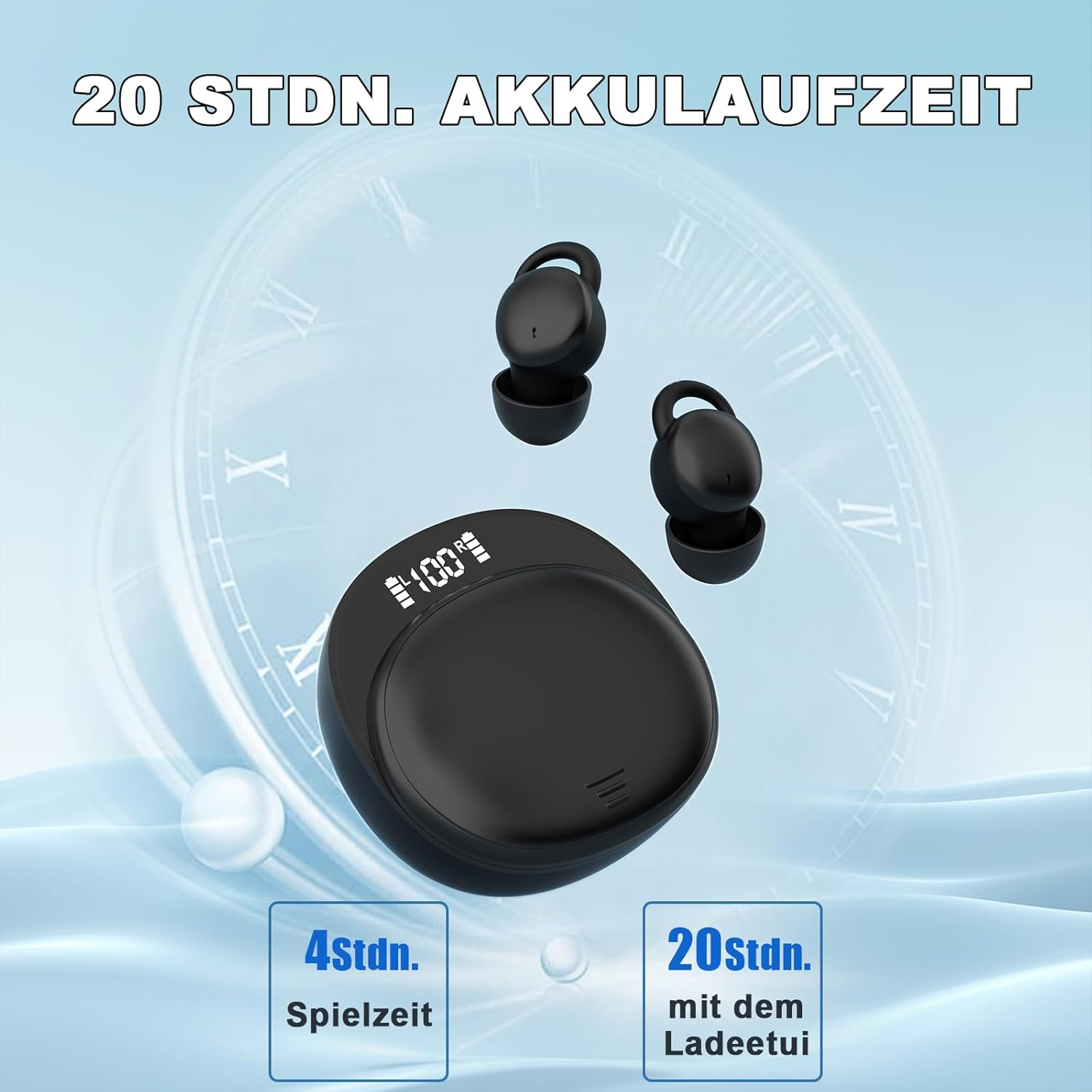 In-Ear Sleep Headphones Bluetooth Wireless Headphones Earplugs for Sleeping Earphones Earphones Wireless Sleepbuds Earbuds Headphones Mini Sleep Headphones for Small Ears Children Side Sleepers - Black image number 4