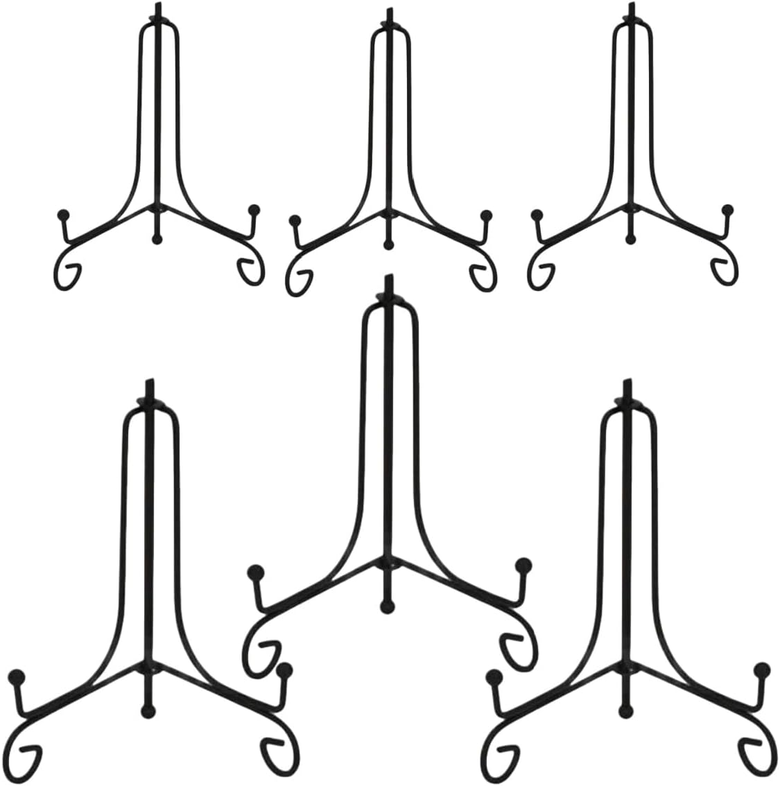 6 Pcs Plate Holder for Iron Display,Photo Picture Bowl Dish Book Holder Frame Black 6In Plate Stands Iron Display Easel, Foldable Metal Easel for Picture Frame,Photo, Artworks, Platter, Book image number 2