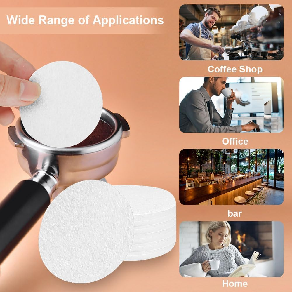 HOTUT Coffee Filters Papers, 100 Pcs&times;51Mm round Coffee Filters Papers, Micro Paper Filters Replacement Compatible with Coffee and Espresso Maker - White image number 3