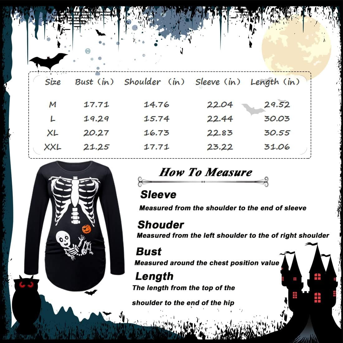 Halloween Women Maternity Shirt Funny Pumpkin Pregnancy Cute Long Sleeve Pregnant Top image number 6