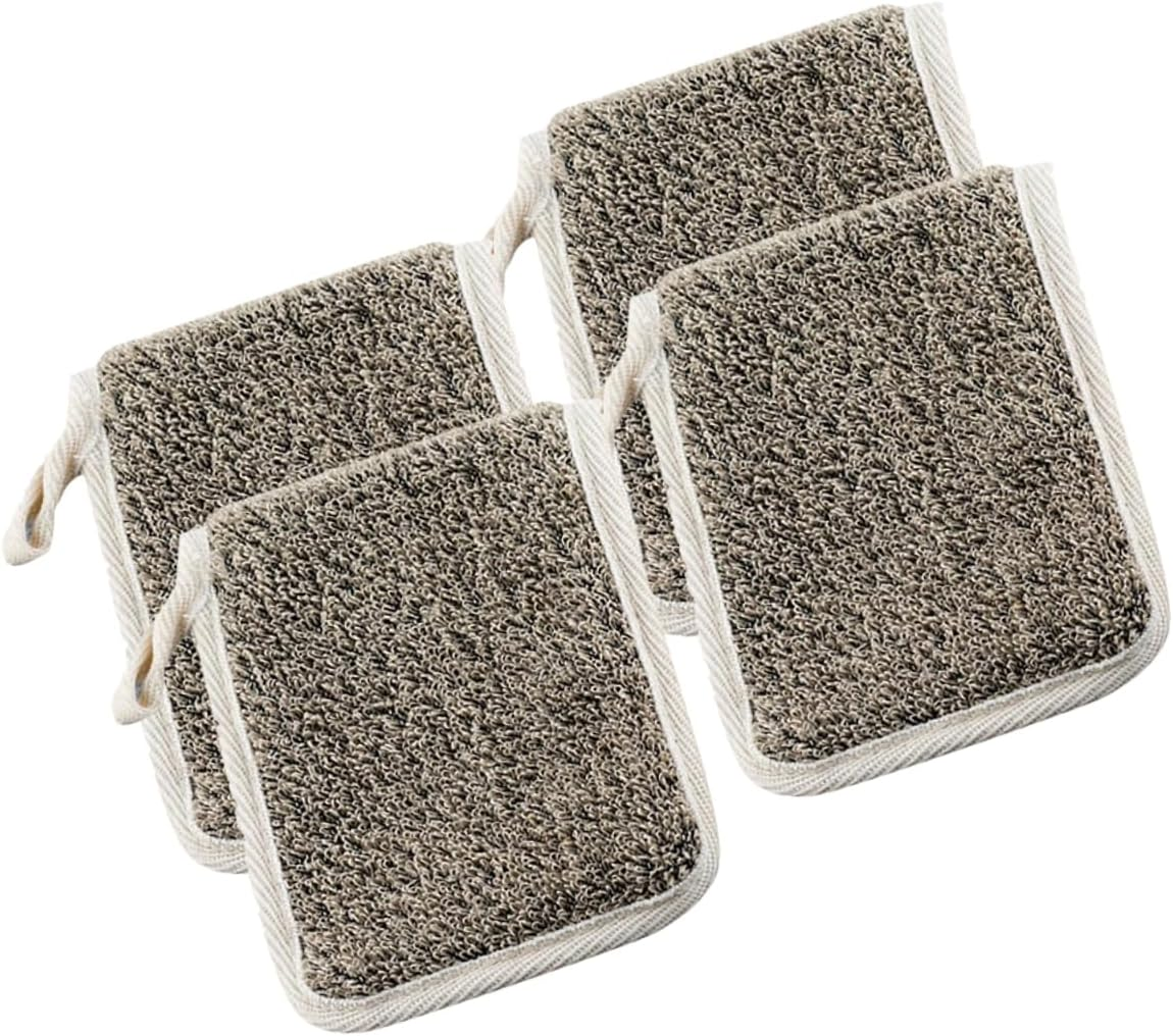 Healeved 4Pcs Exfoliating Soap Pouches Linen Soap Bar Scrubber Bag for Bath Shower for Home Travel image number 6
