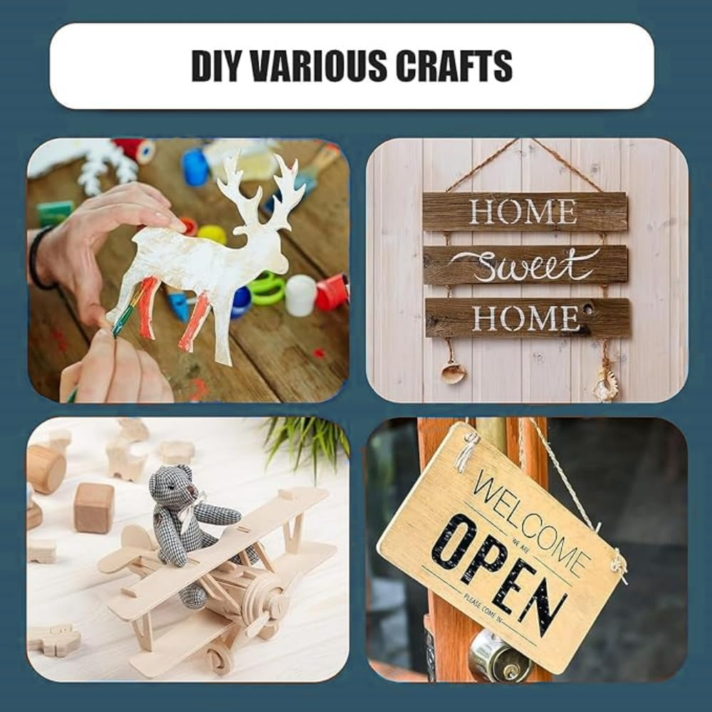 8 Pack Plywood Sheets, Basswood Sheets,1/16 X12 X 12 Inch Wood Sheet, Unfinished Craft Wood, Thin Plywood Wood Sheets, Wood Boards for Crafts, Laser Cutting, Engraving, Wood Burning (8) image number 2