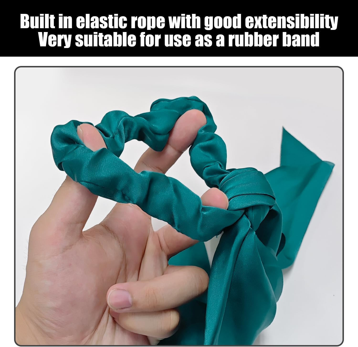 3 Satin Hair Bands, 3 Mesh Hair Bands with Streamers, Simple Elastic Hair Ropes, Decorative Headgear for Ponytail and Solid Hair Accessories image number 3