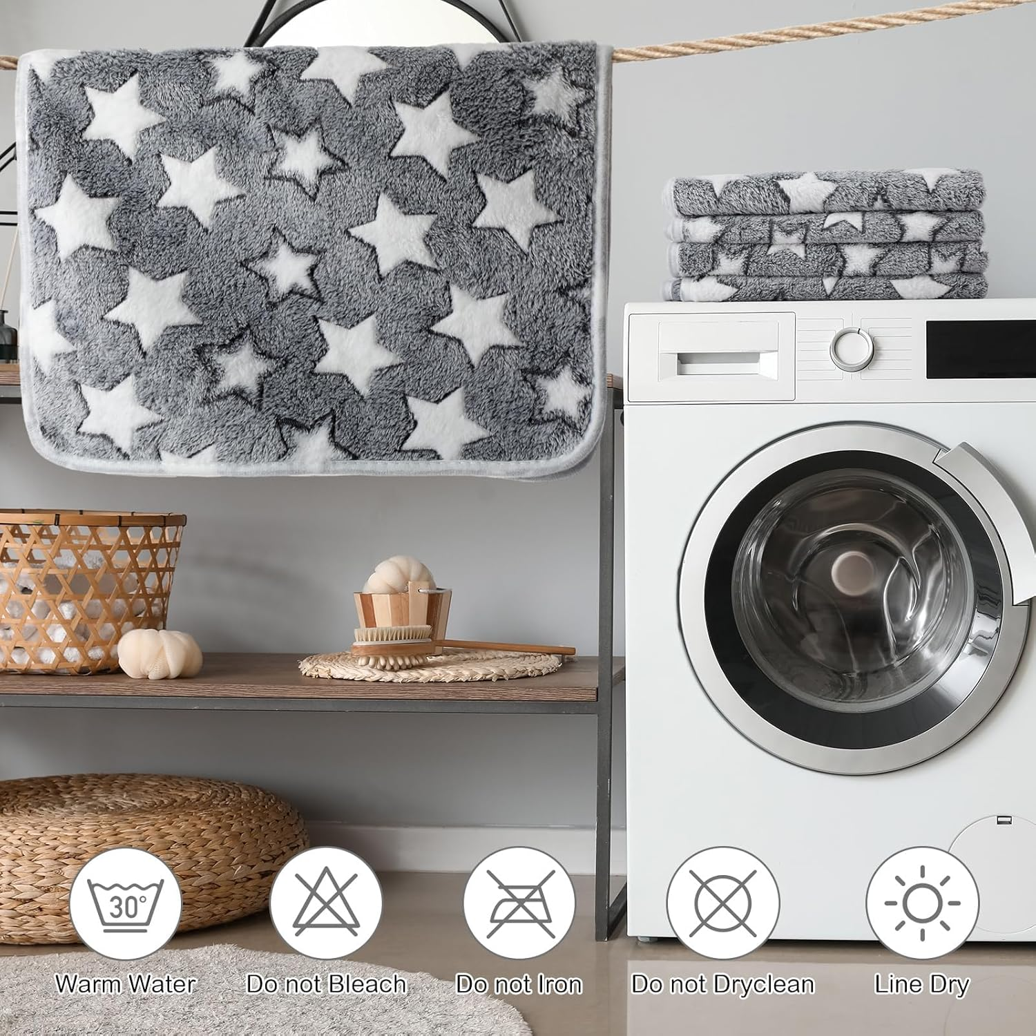 JOWILIN Pet Blankets Set, 3 Pack 20'' &times; 31'' Soft Dog Fleece Blankets, Fluffy Cat Blankets, Flannel Pet Blankets Throw, Super Soft Warm Sleep Mat for Small Pets, Dogs, Cats (76Cm &times;52Cm) image number 6