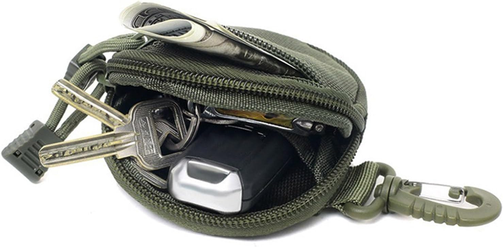 Small Keychain Coin Purse Keychain Small round Coin Holder Headset Pack Gear Accessories, A image number 4