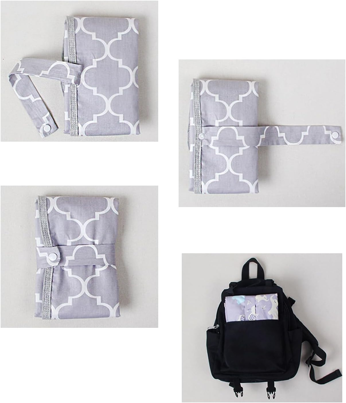 WADY 2 Pack Baby Diaper Changing Pads, Diaper Changing Pad, Waterproof Change Mat, Travel Baby Change Pad, Large Soft Cotton Foldable, Unisex Baby Stuff for Home Travel Outside, Reusable Change Mat (Stars+Lantern) image number 3