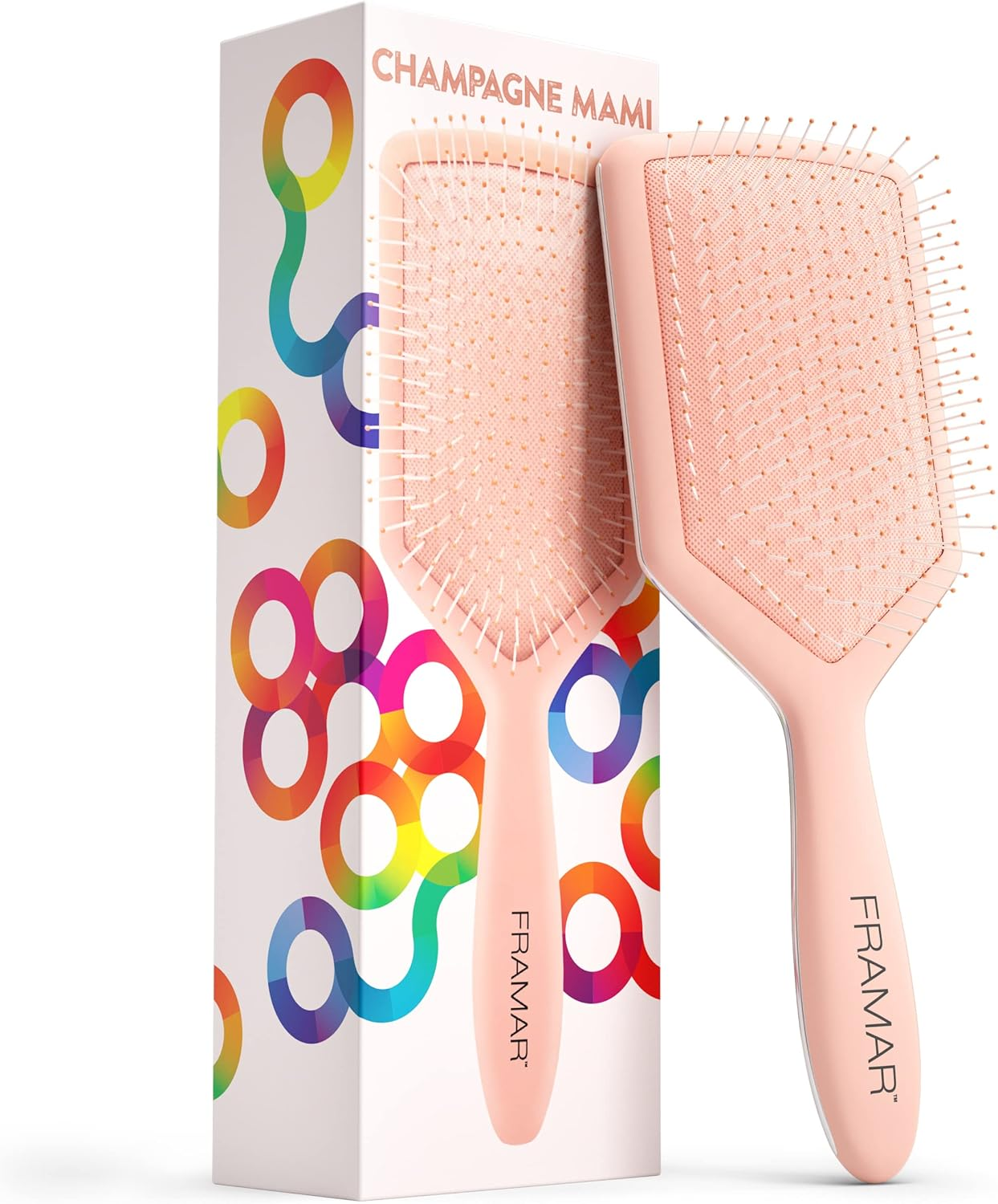 FRAMAR Paddle Hair Brush Detangler, Detangling Hairbrush for Women, Wet Hair Brush for Girls, Hair Detangler Brush, Wet Hairbrush, Hairbrushes, Girls Hairbrush Detangler, Reduces Frizz &ndash; Cow Print