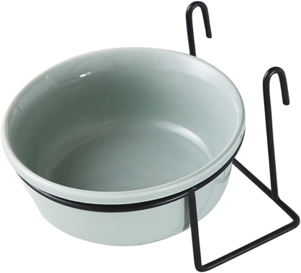 1Set Hanging Pet Bowl Cat Bowl with Rack Dog Water Dish for Cage Multi-Functional Food Container for Kittens and Puppies Easy Clean Design image number 1