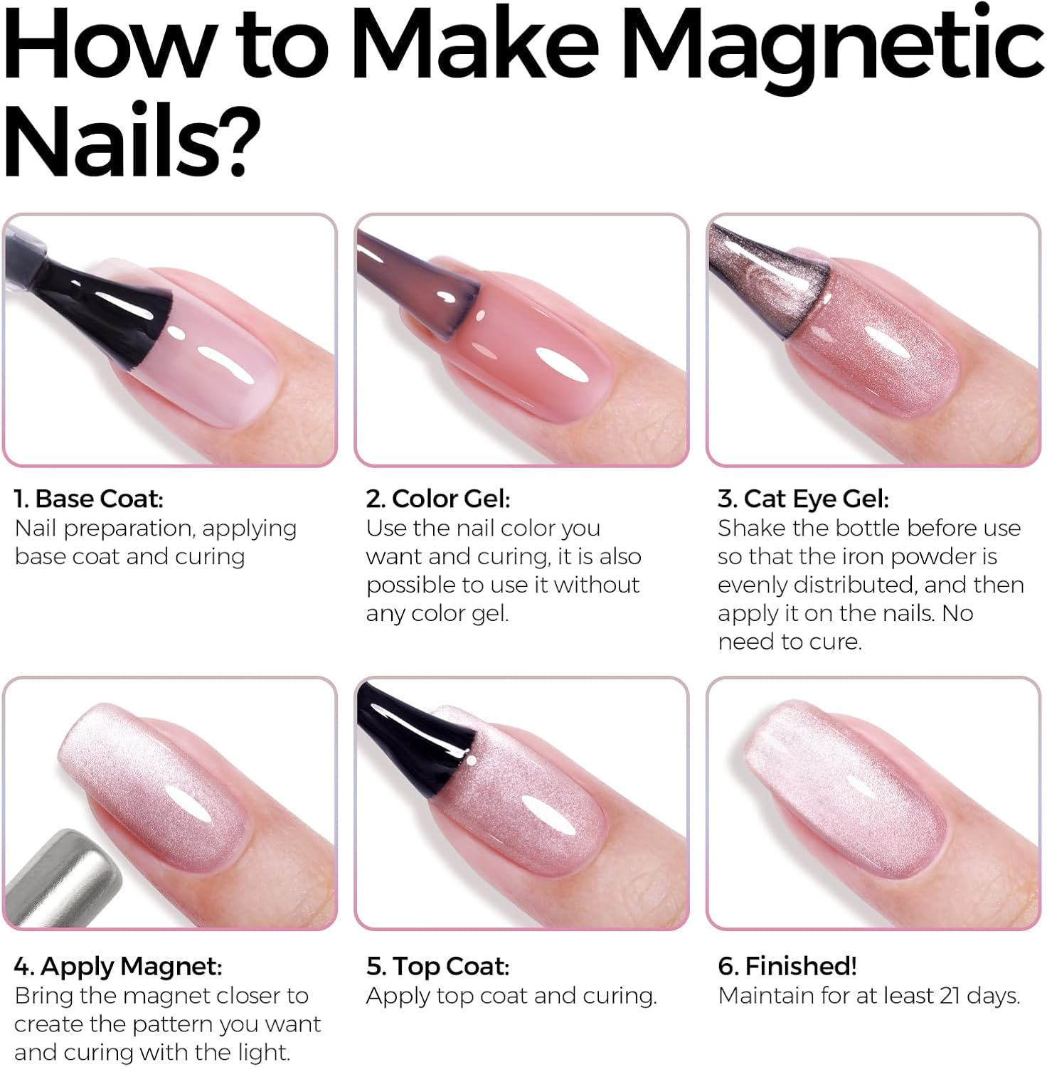 TOMICCA Cat Eye Jelly Gel Nail Polish Set, 4 Pcs Light Color Gel Polish Set Color Gel Nail Polish Soak off LED/UV Gel Polish Set for DIY Nail Salon