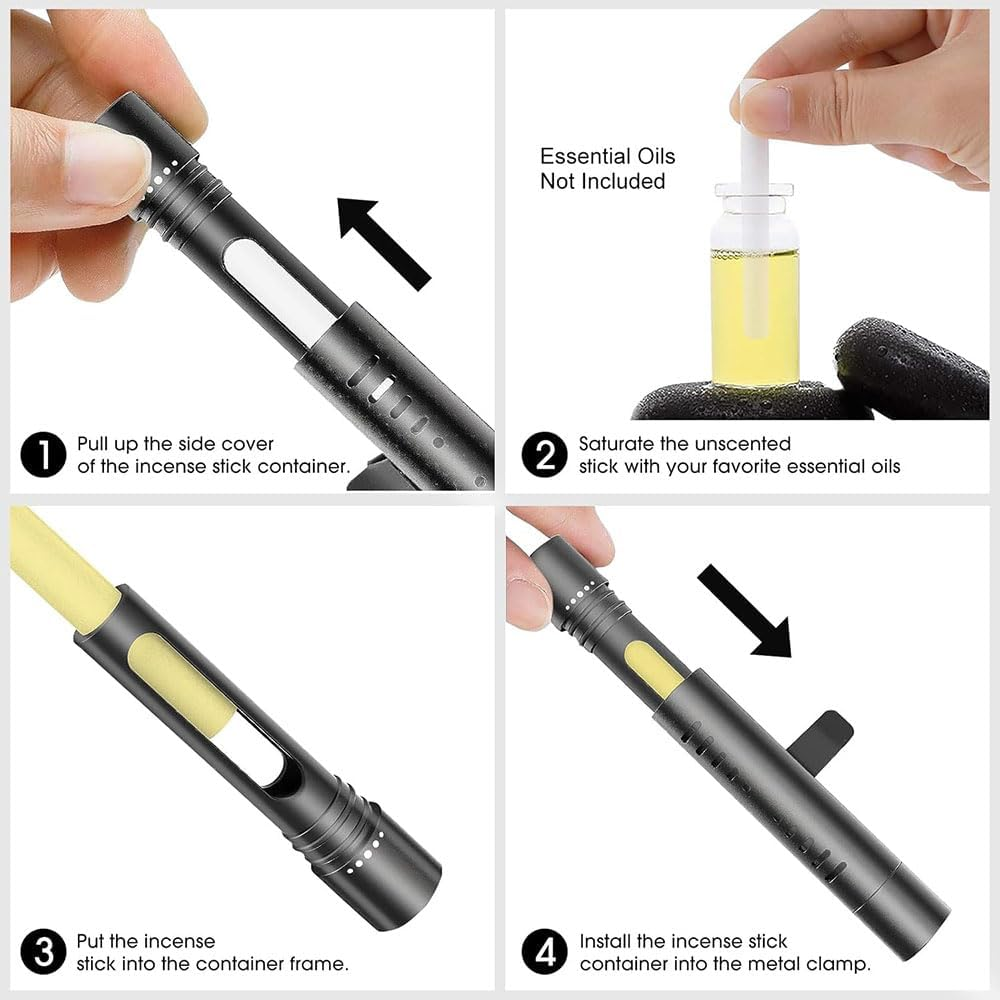 2 Pack Car Essential Oil Diffuser and Air Freshener with 12 Refill Sticks, Portable Aromatherapy Diffuser for Cars, Office, Bathroom, Pet House and Travel, Refillable and Long Lasting Fragrance image number 5