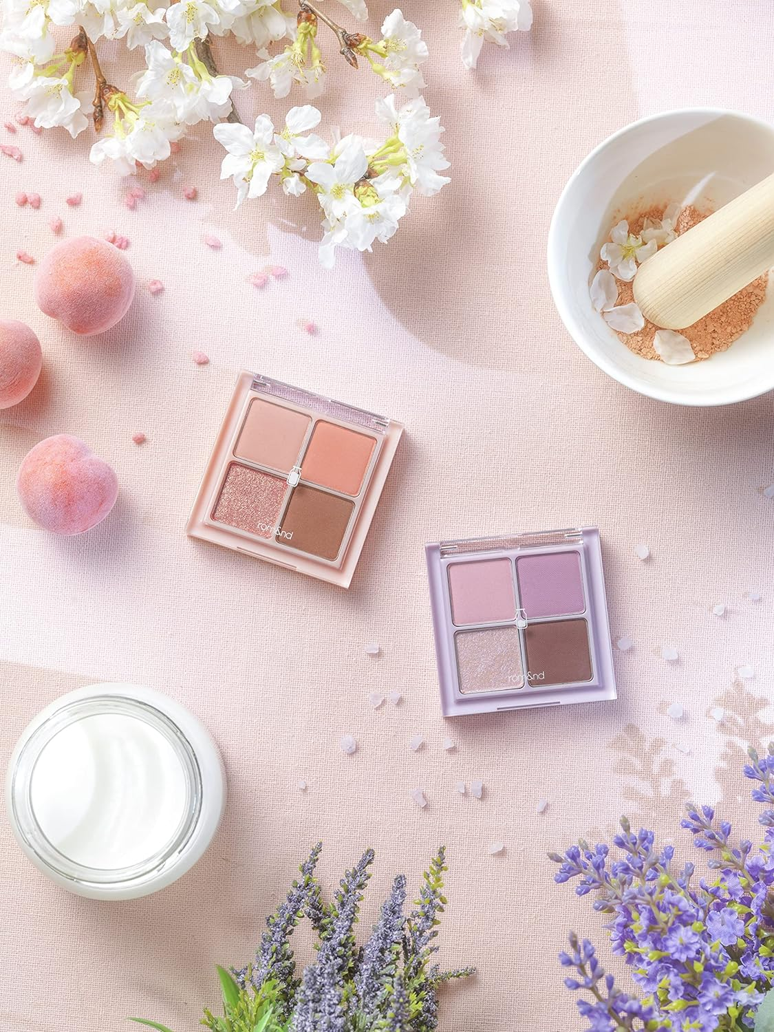 ROMAND Better than Eyes Milk Series 2 Types Eye Shadow (W02 DRY PEACH BLOSSOM) - W02 Dry Peach Blossom image number 6