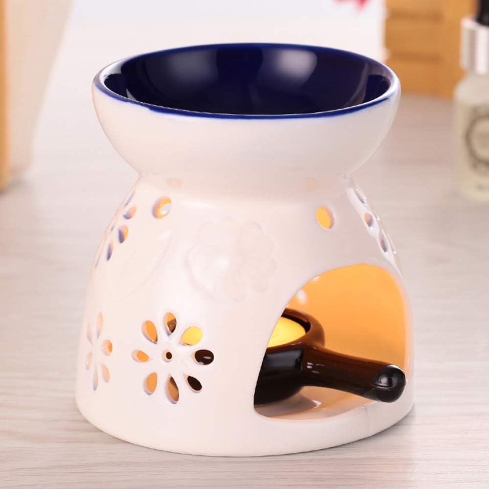 Sculpture Statue Antiques Collectables，Color Aromatherapy Aroma Burner Ceramic Oil Candle Wax Melt Burners Essential Oil Burner,Diffuser Wax Burner Home Bedroom Decor,B-40Ml-Matte image number 2