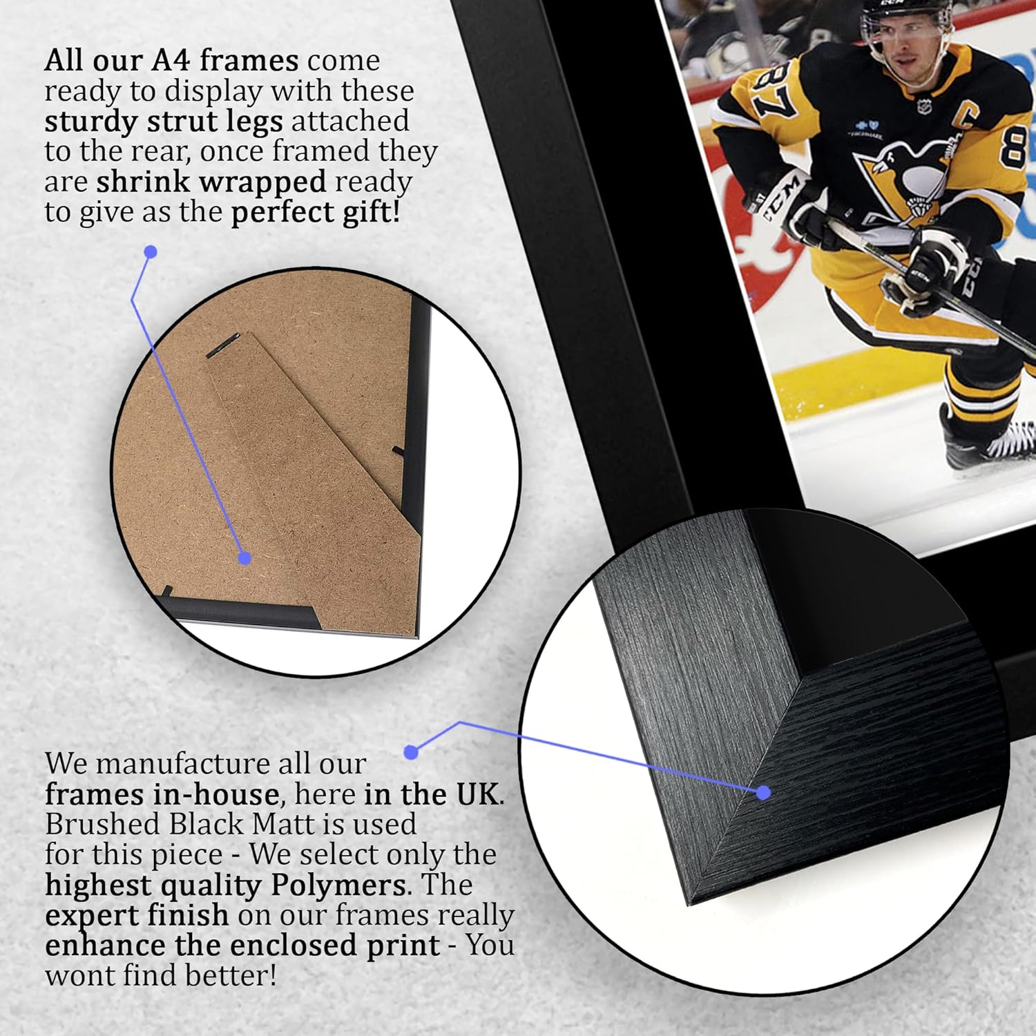 HWC Trading Sidney Crosby Pittsburgh Penguins Gifts Printed Signed Autograph Picture for Ice Hockey Fans - A4 Framed - (Framed) Sidney Crosby image number 4