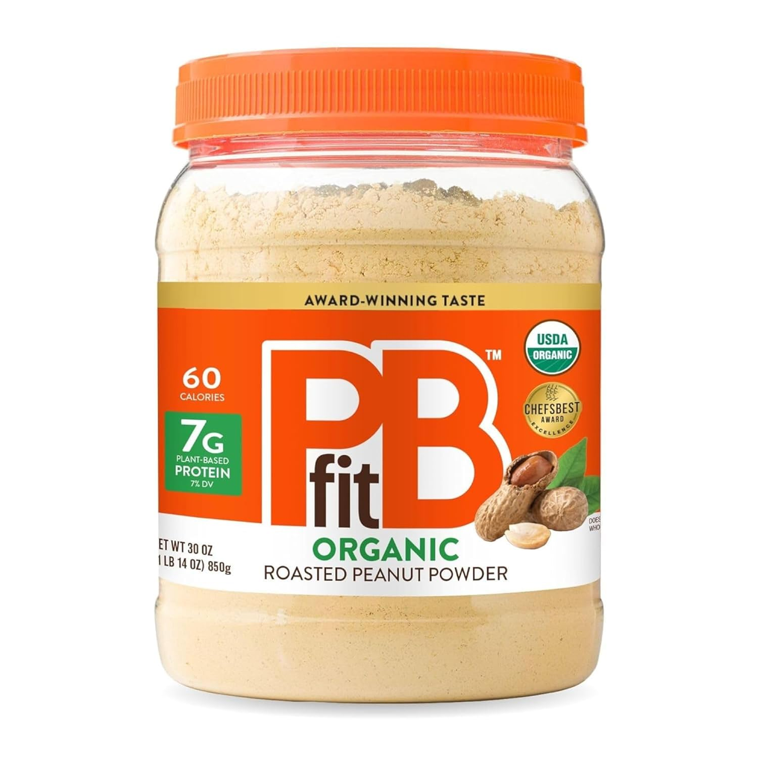 Pbfit All-Natural Organic Peanut Butter Powder, Powdered Peanut Spread from Real Roasted Pressed Peanuts, 8G of Protein (30 Oz.) image number 1